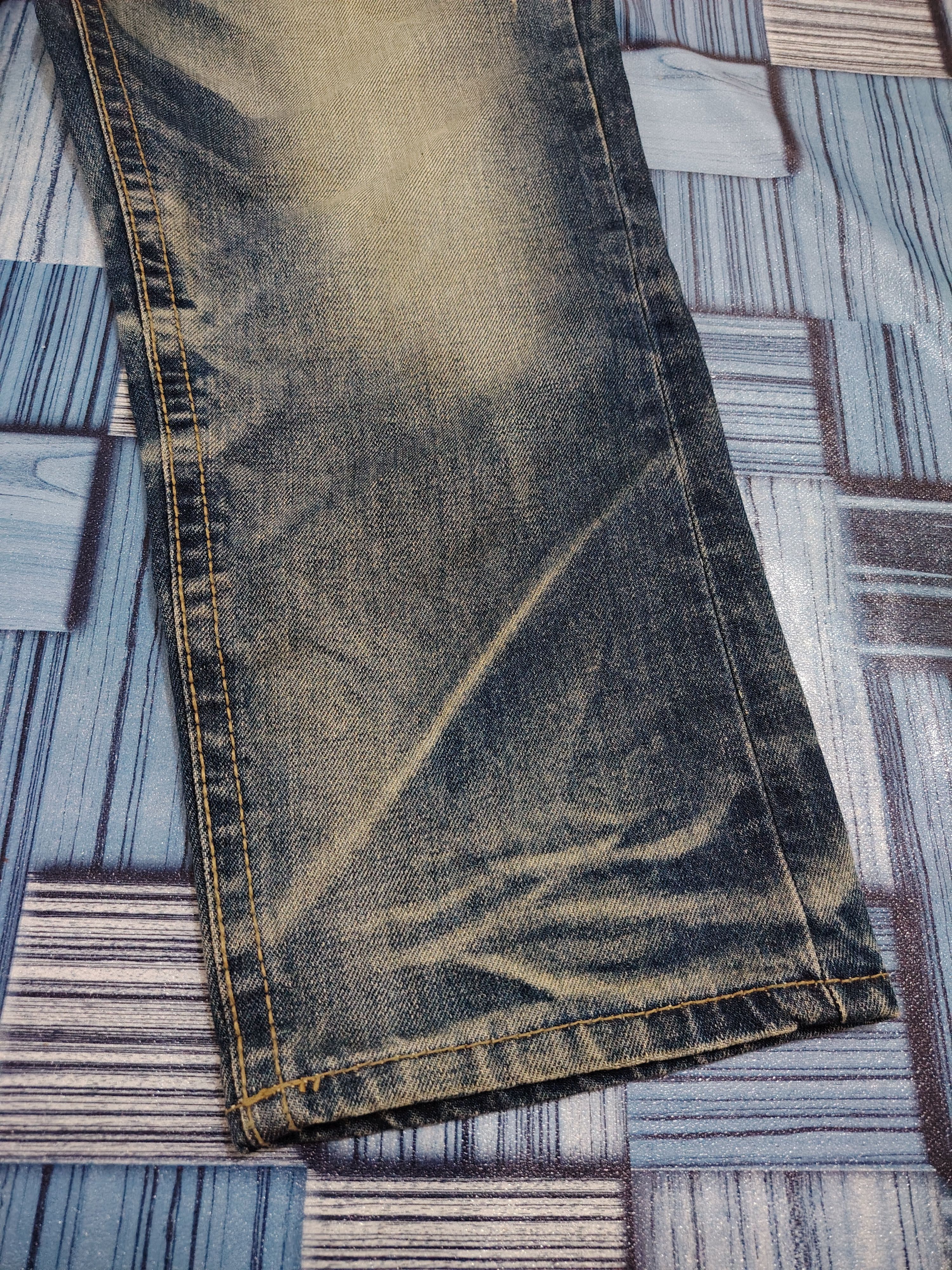If Six Was Nine Rare!!! Lolita denim distressed flared short jeans Size 31" - 8 Thumbnail