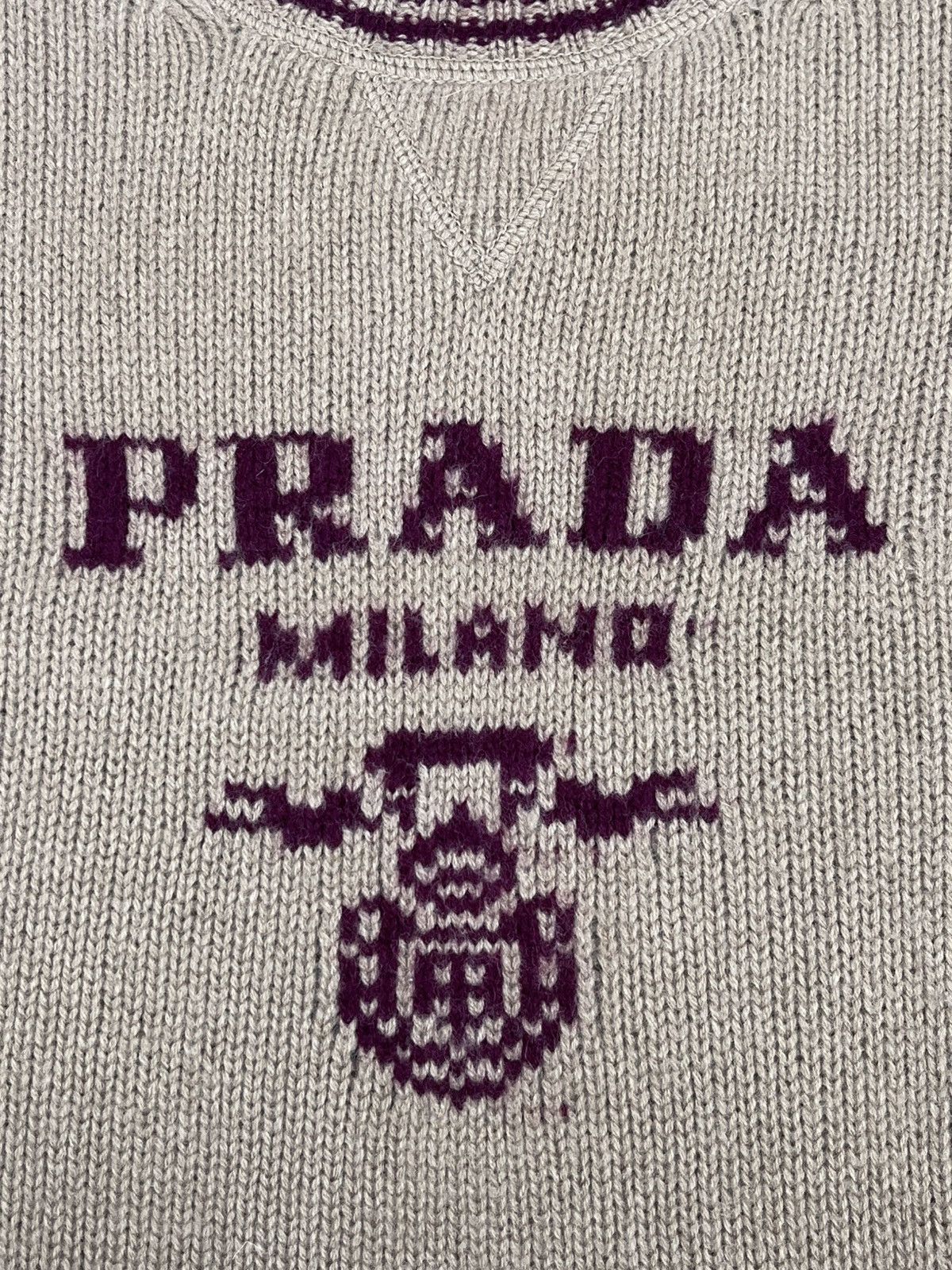 Prada Prada Milano Cashmere Wool Knit Sweater Brown Logo Size XS / US 0-2 / IT 36-38 - 5 Thumbnail