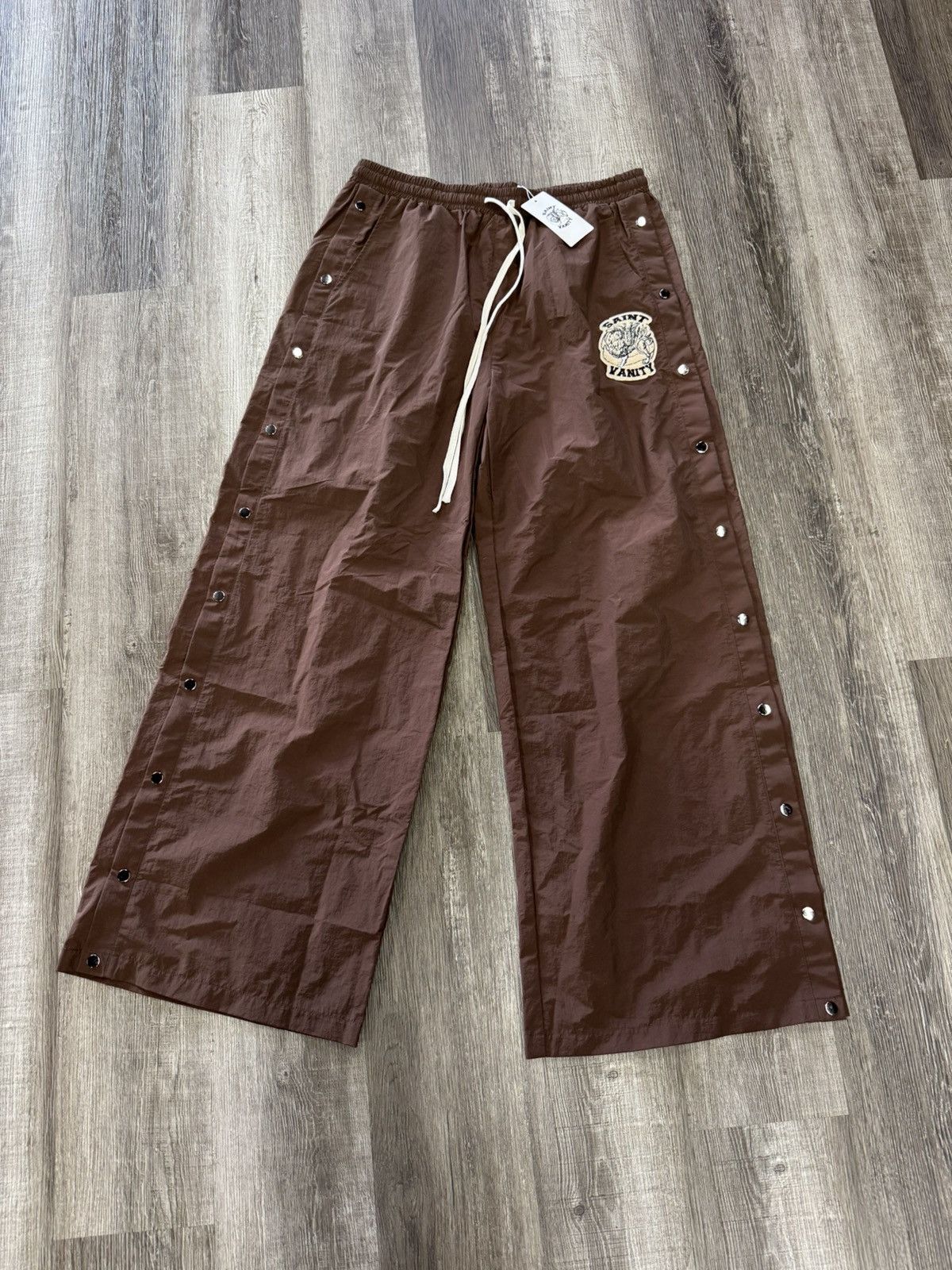 Saint Vanity Saint vanity brown nylon track pants Size US 40 / EU 56 - 1 Thumbnail