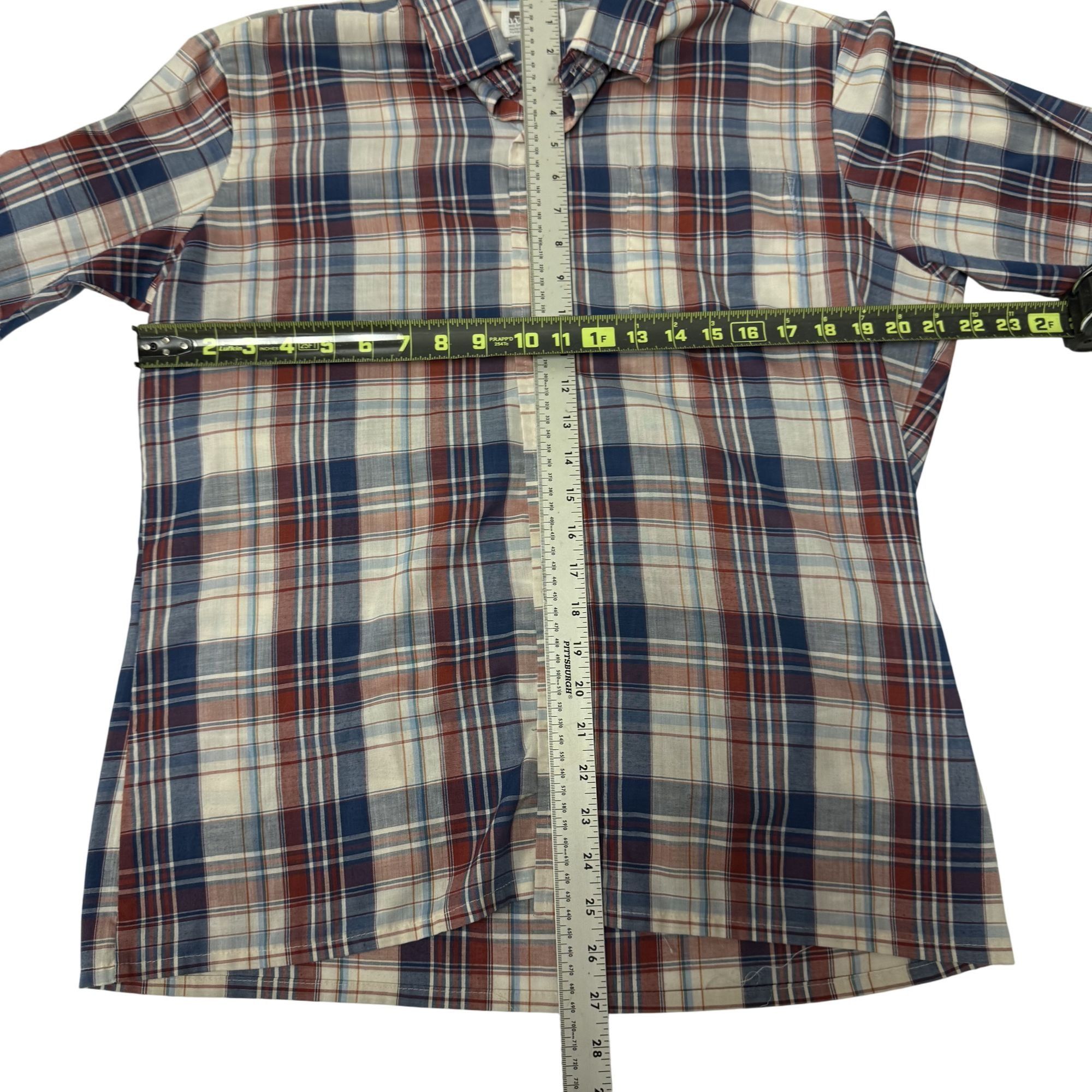 Other Vtg Montgomery Ward MoD Blue Red SHADOW PLAID Shirt Size US M / EU 48-50 / 2 - 6 Thumbnail