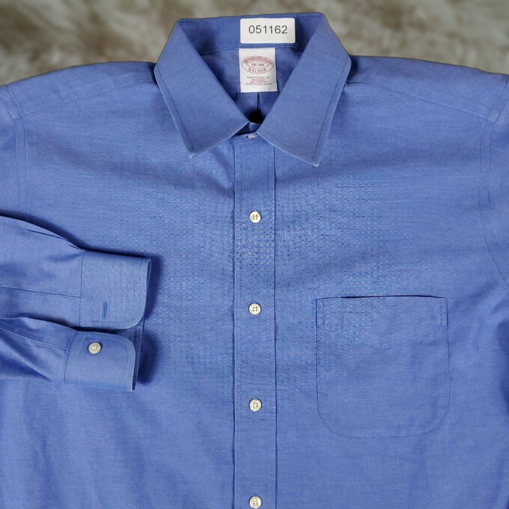 Brooks Brothers Brooks Brothers Dress Shirt Mens Size 16 Blue Long Sleeve Button-Up Regular Classic Size 42R - 1 Thumbnail