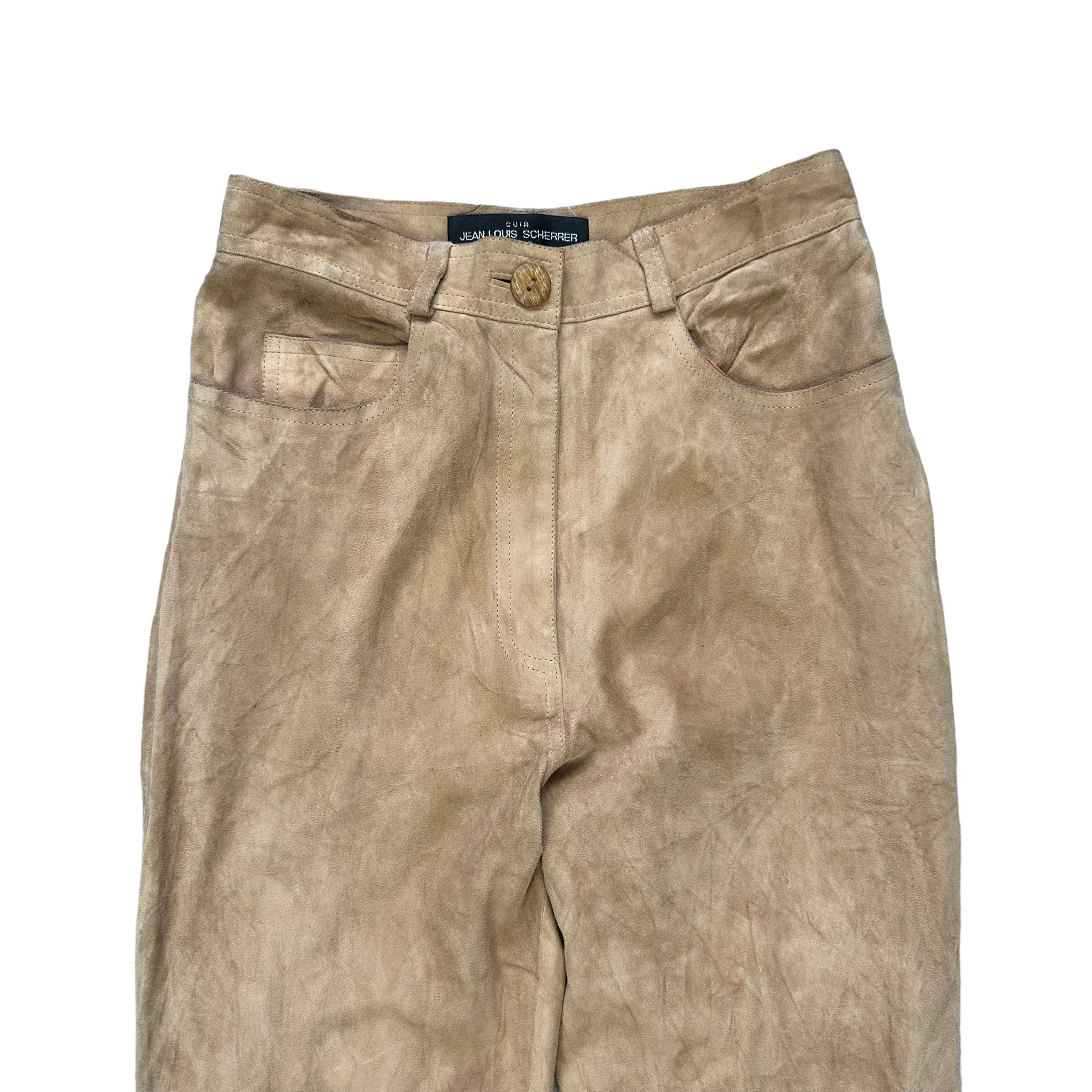 Jean-Louis Scherrer VINTAGE JEAN LOUIS SCHERRER SUEDE LEATHER PANT #8397-007 Size 26" / US 2 / IT 38 - 2 Thumbnail