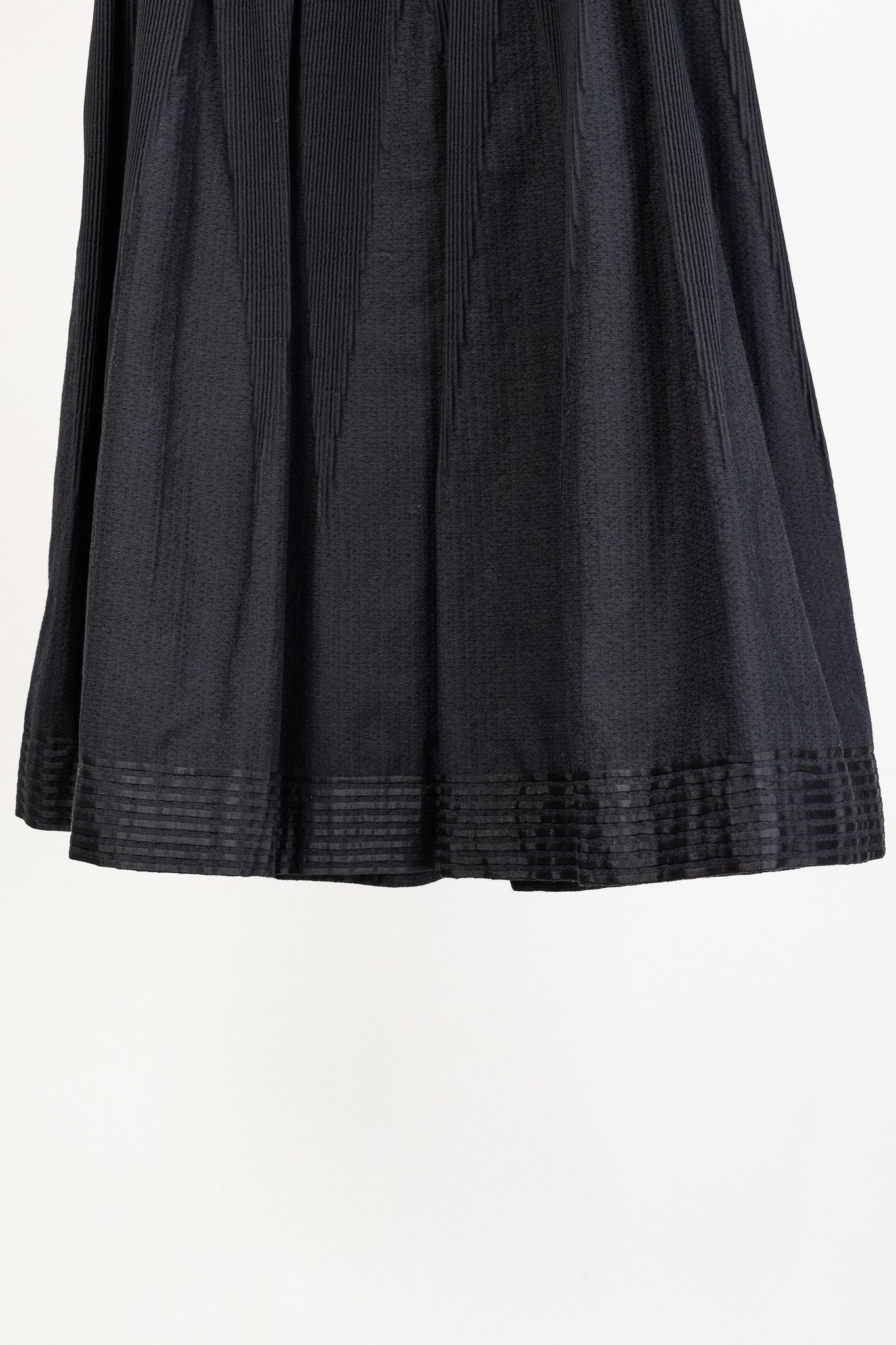 Annette Gortz Annette Gortz Folk Black Wool-Blend Shirred A-Line Skirt Size 31" - 5 Thumbnail