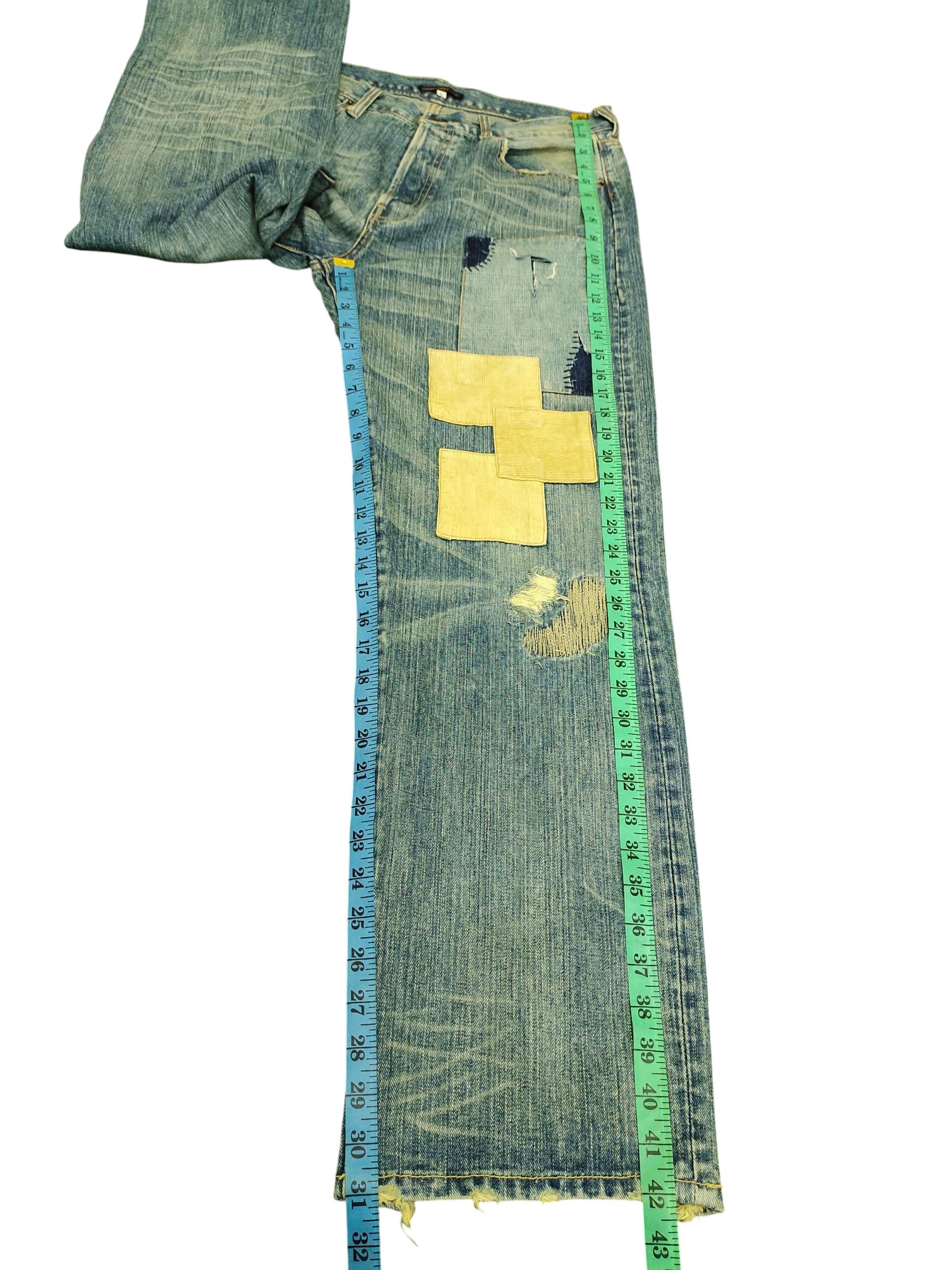 Comme des Garcons × Undercover Exhibitionist Japan Boro Sashiko Patchwork Distressed Jeans Size US 32 / EU 48 - 14 Thumbnail