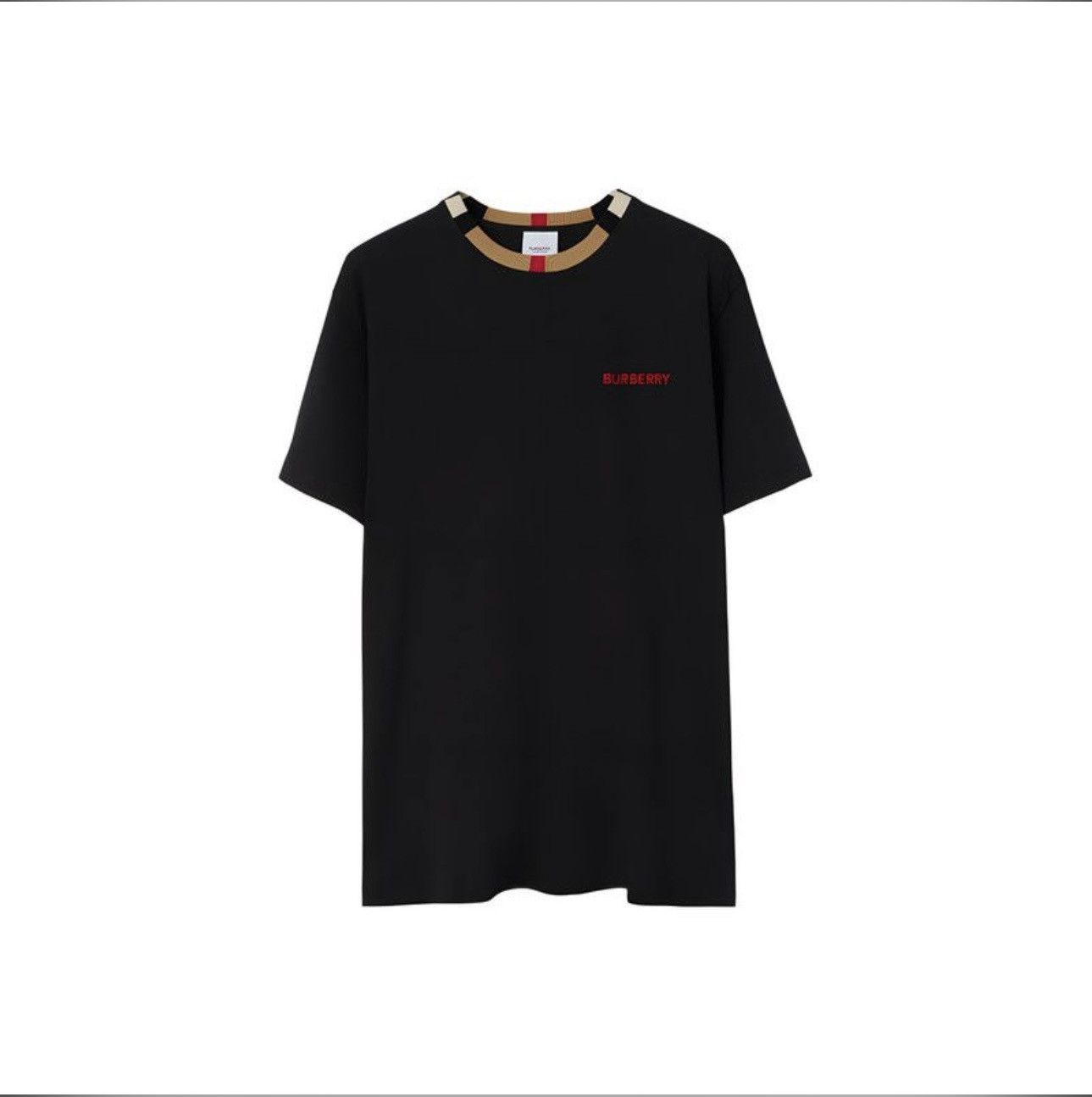 Burberry Black Burberry Neck Logo T-Shirt Size US L / EU 52-54 / 3 - 7 Thumbnail