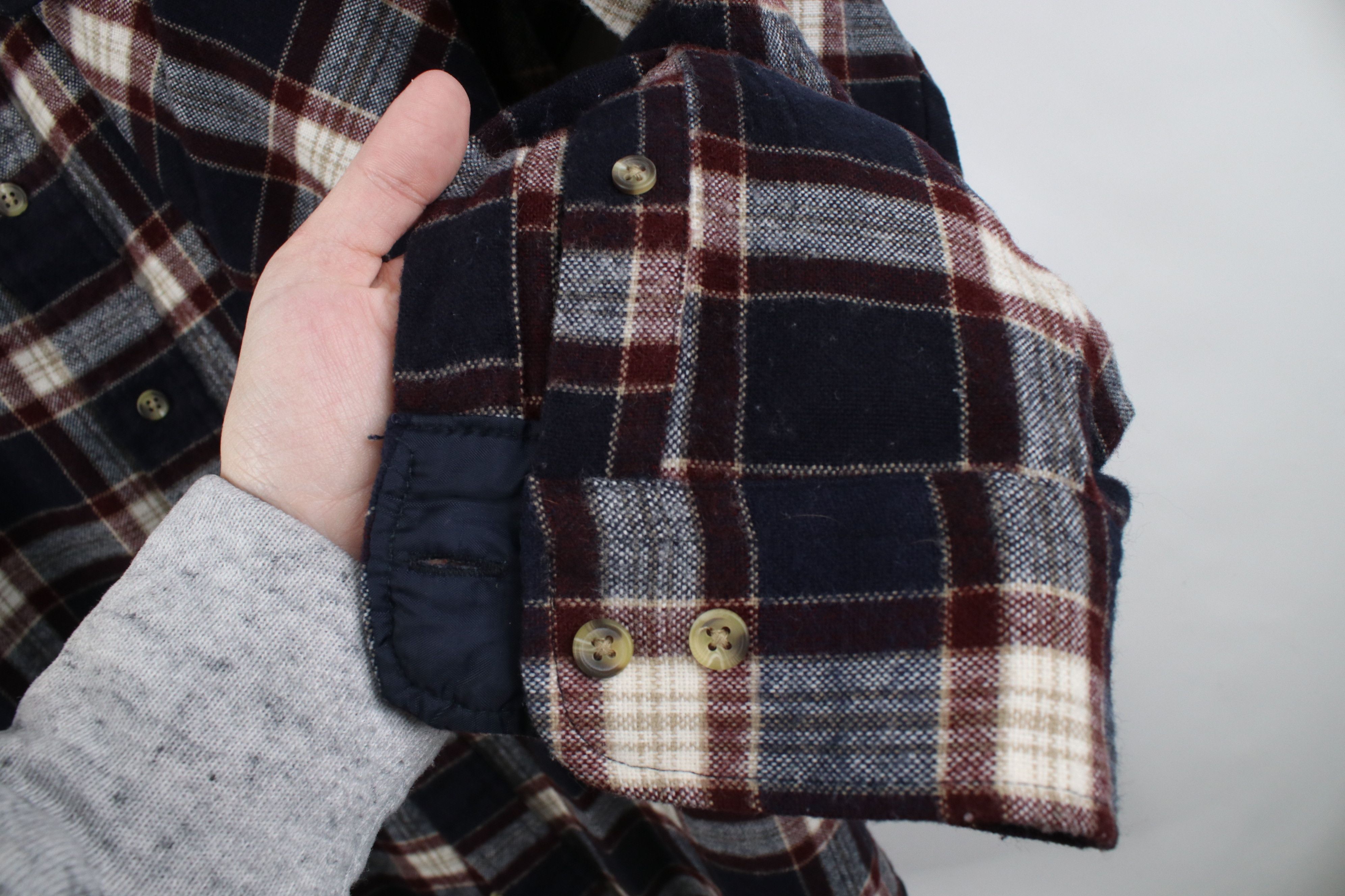 Vintage Vintage 90s Streetwear Board Button Shirt Plaid Acrylic Size US XL / EU 56 / 4 - 7 Thumbnail