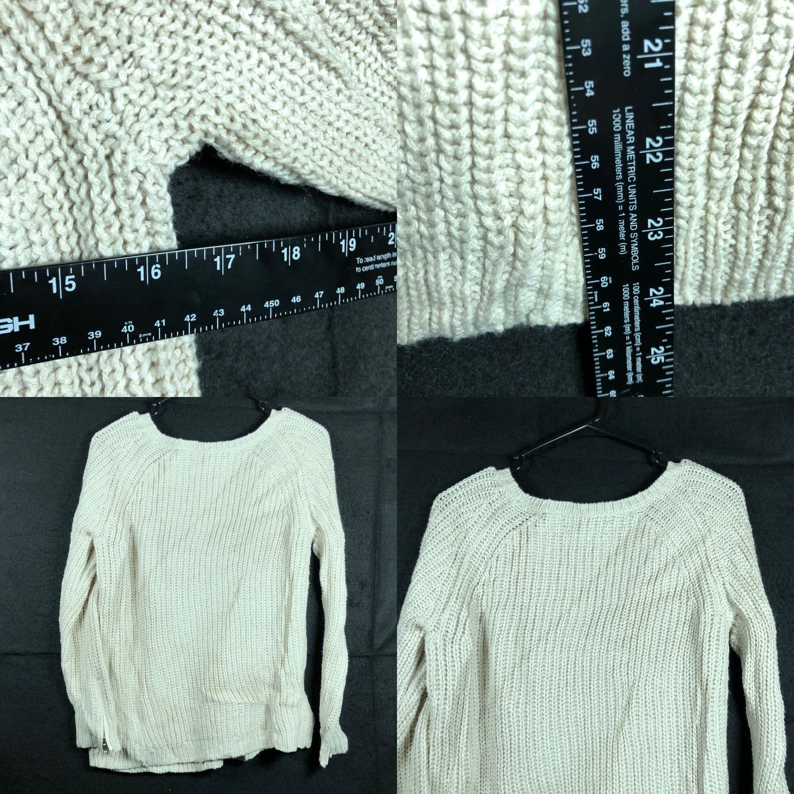 Ann Taylor Ann Taylor Womens Sweater Tan Knitted Zip Sleeves Wool Blend Stretch S Pullover Round Neck Knits Regular Size S Womens Casual Workwear Size S / US 4 / IT 40 - 8 Thumbnail