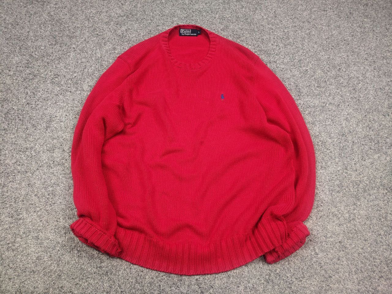 Polo Ralph Lauren Vintage 90's Polo Ralph lauren Pony knit Crew chek Sweater Size US L / EU 52-54 / 3 - 2 Thumbnail