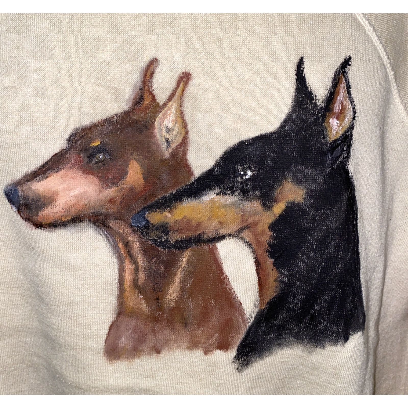 Vintage Steinwurtzel Handpainted Sweater Adult Medium Beige USA Made Mens Size US M / EU 48-50 / 2 - 2 Thumbnail