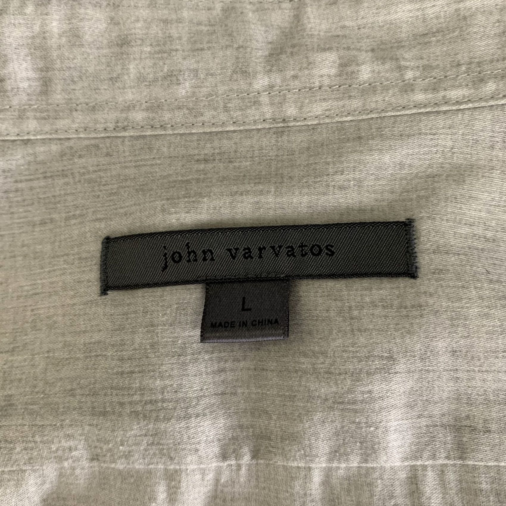 John Varvatos JOHN VARVATOS Grey Heather Cotton Button Up Long Sleeve Shirt Adult L Size US L / EU 52-54 / 3 - 4 Thumbnail
