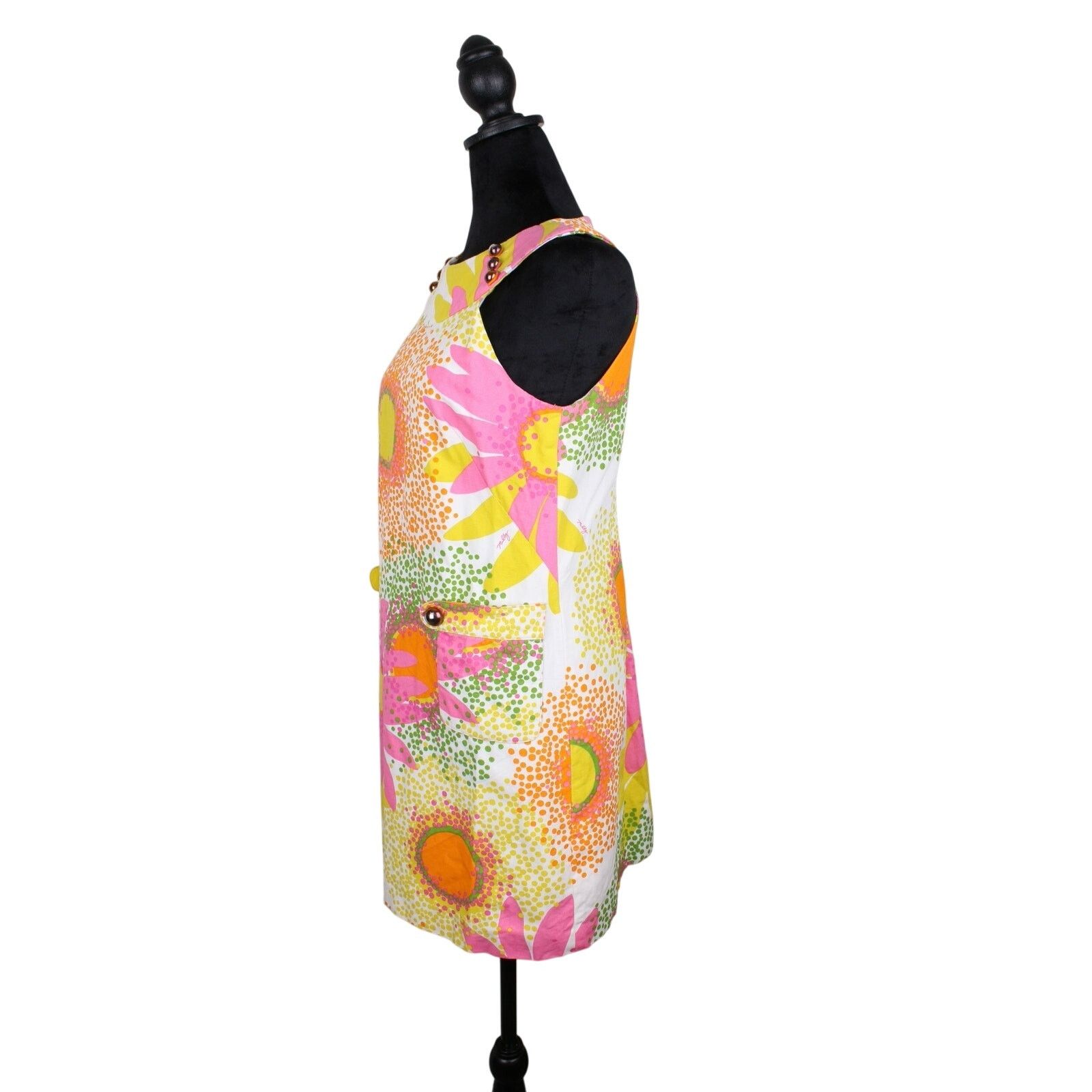 Other Milly of New York Vintage 1970s Floral Cotton Dress Size M / US 6-8 / IT 42-44 - 3 Thumbnail