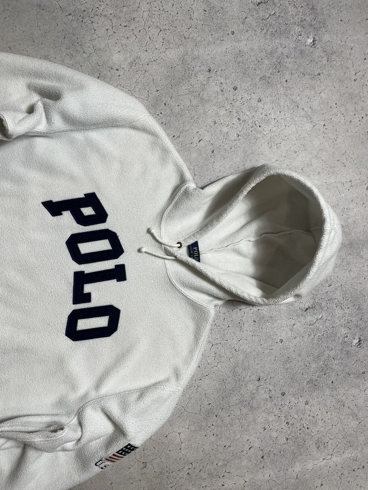 Polo Ralph Lauren Polo Ralph Lauren USA Big Logo Y2K Fleece White Hoodie Size US L / EU 52-54 / 3 - 4 Thumbnail