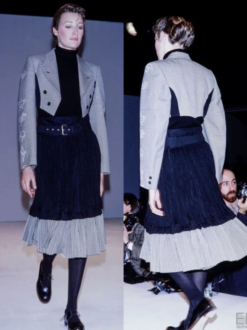 Comme des Garcons Comme des Garcons Graffiti houndstooth coat long skirt Size S / US 4 / IT 40 - 1 Thumbnail