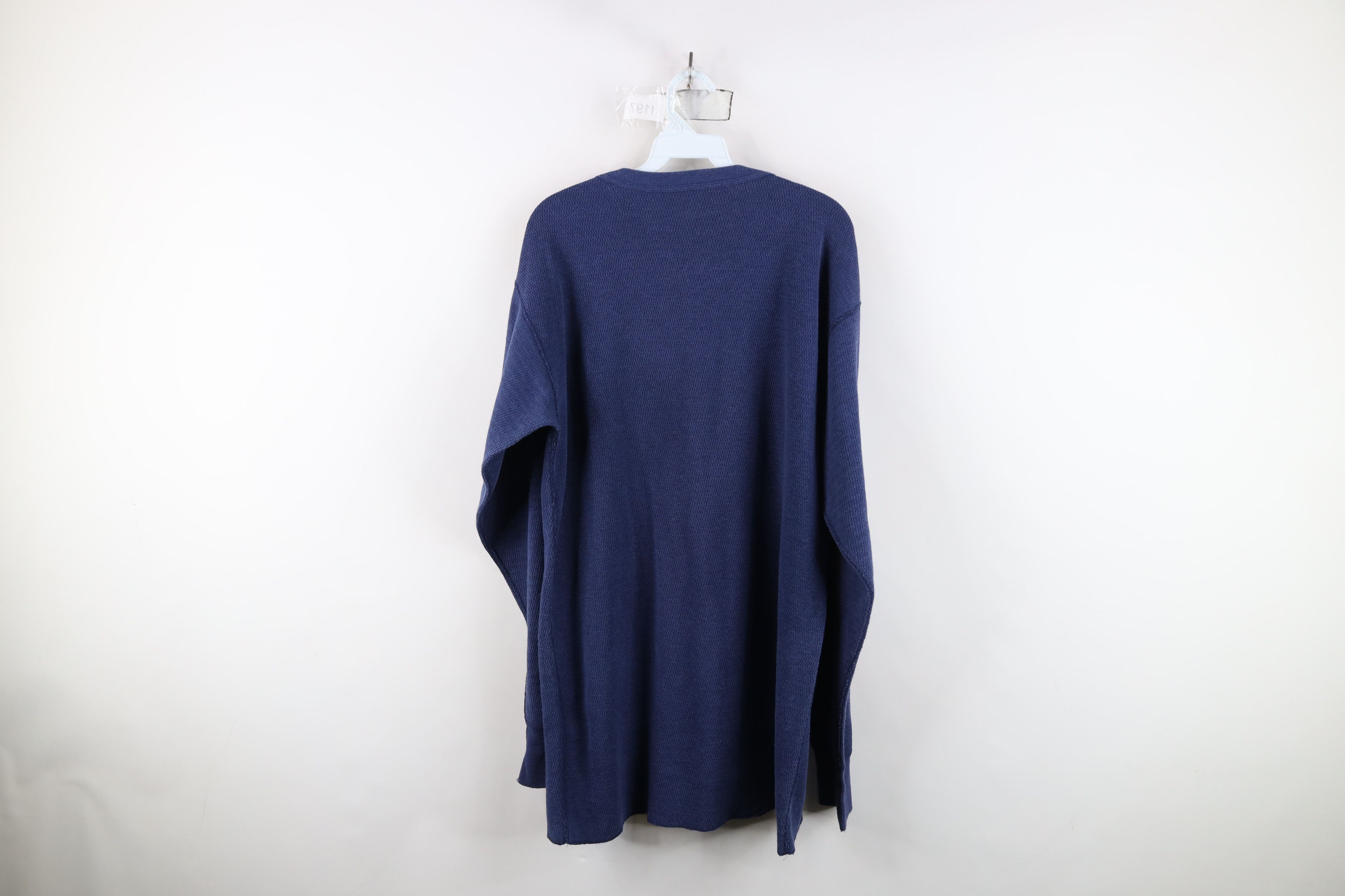 Vintage Vintage 90s Streetwear Thermal Waffle Knit T-Shirt Blue USA Size US XL / EU 56 / 4 - 7 Thumbnail