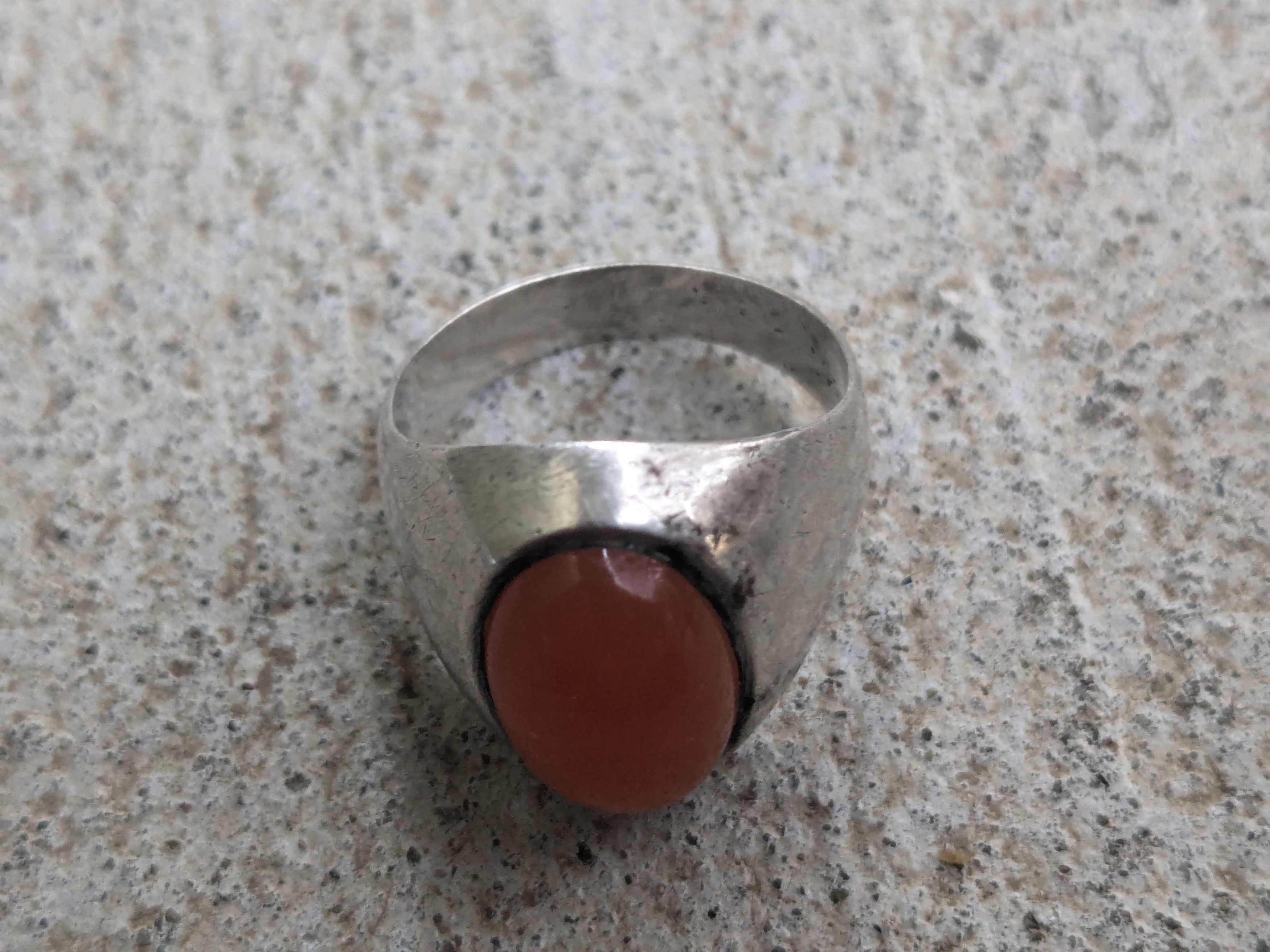 Jewelry × Sterling Silver Vintage Sterling Silver Ring Carnelian Oval 8.75 Orange Size ONE SIZE - 9 Thumbnail