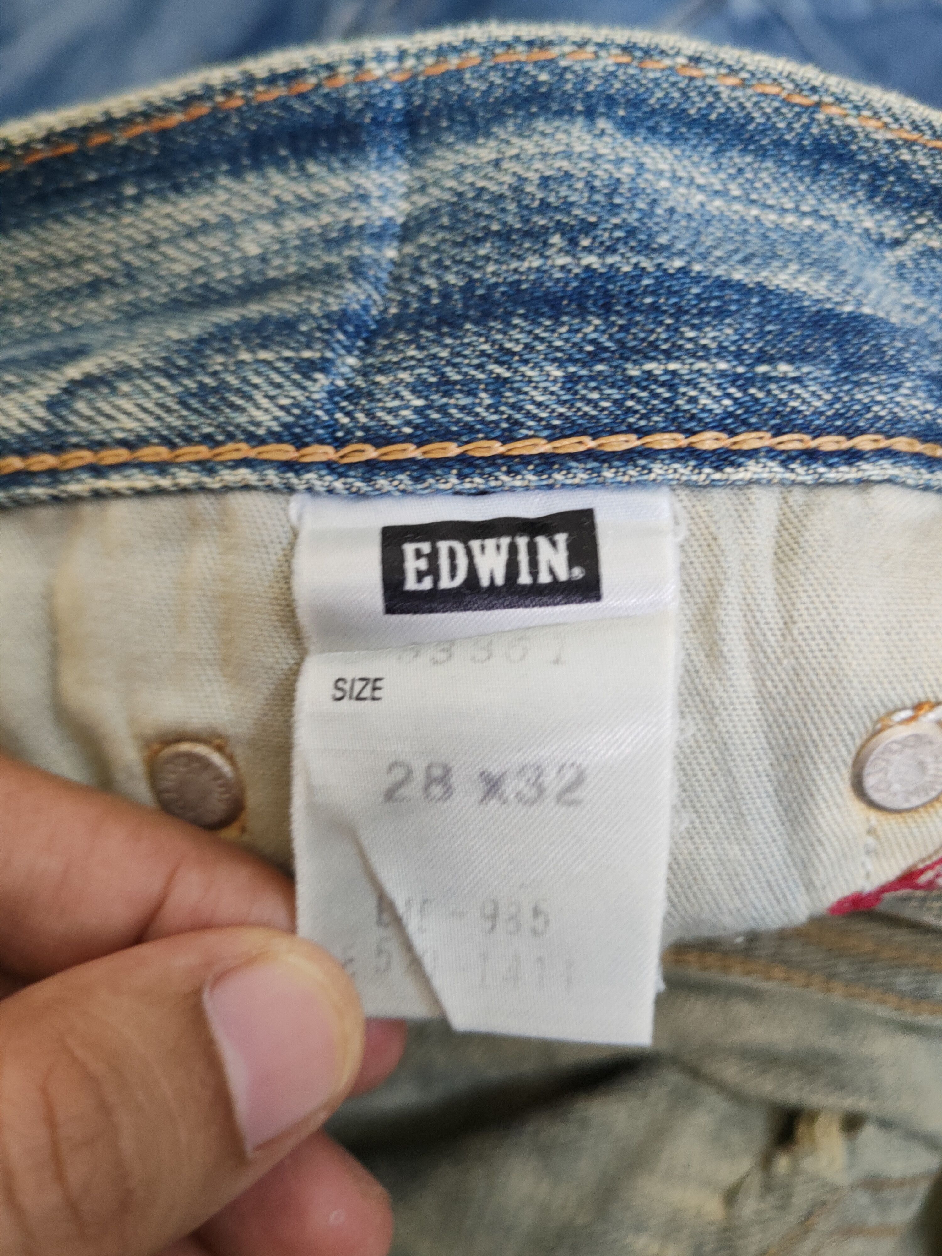 Edwin Edwin 503 Blue Distressed Ripped denim Jeans #W1969 Size 29" - 16 Thumbnail