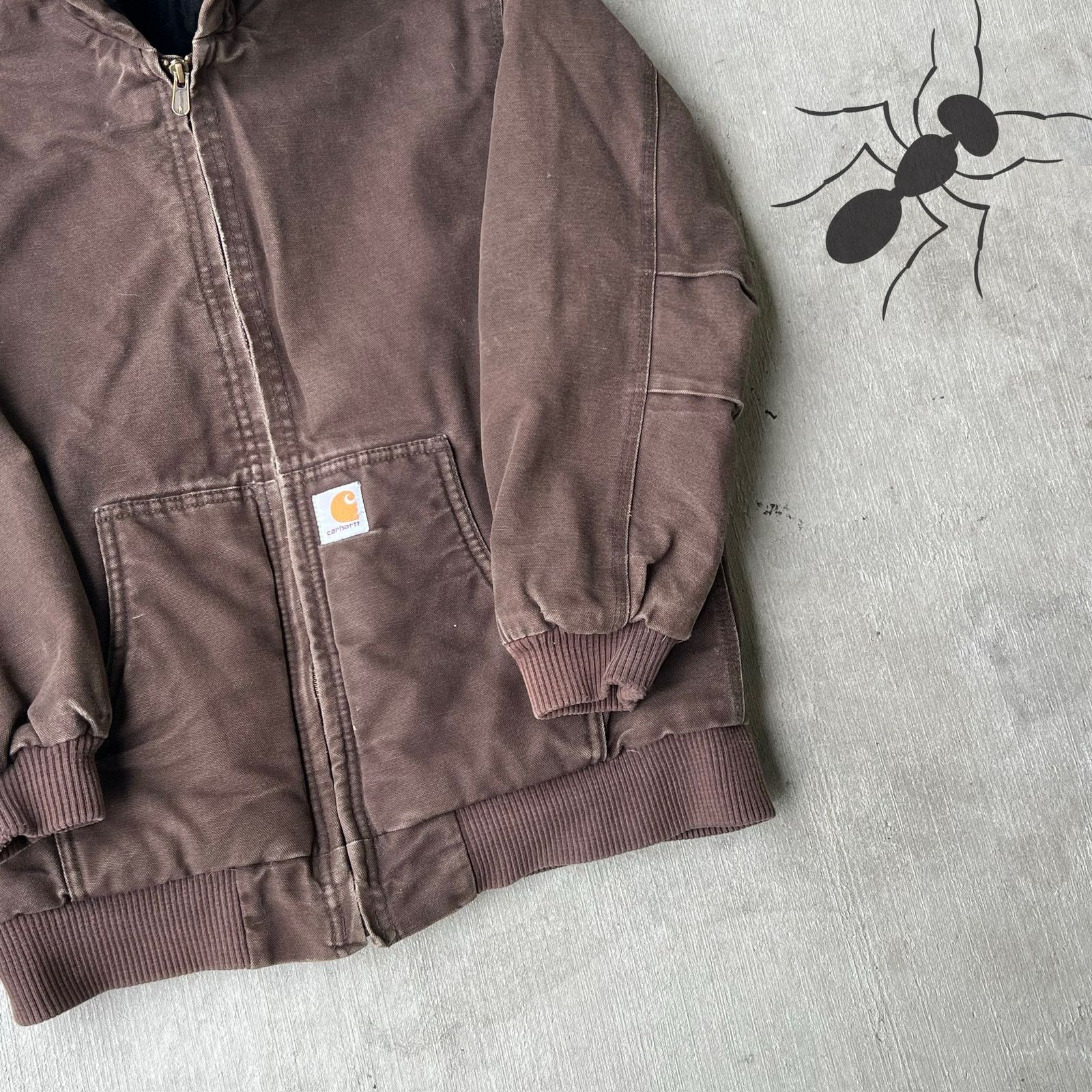 Carhartt × Vintage Carhartt YOUTH brown hooded work wear jacket Size US XS / EU 42 / 0 - 8 Thumbnail