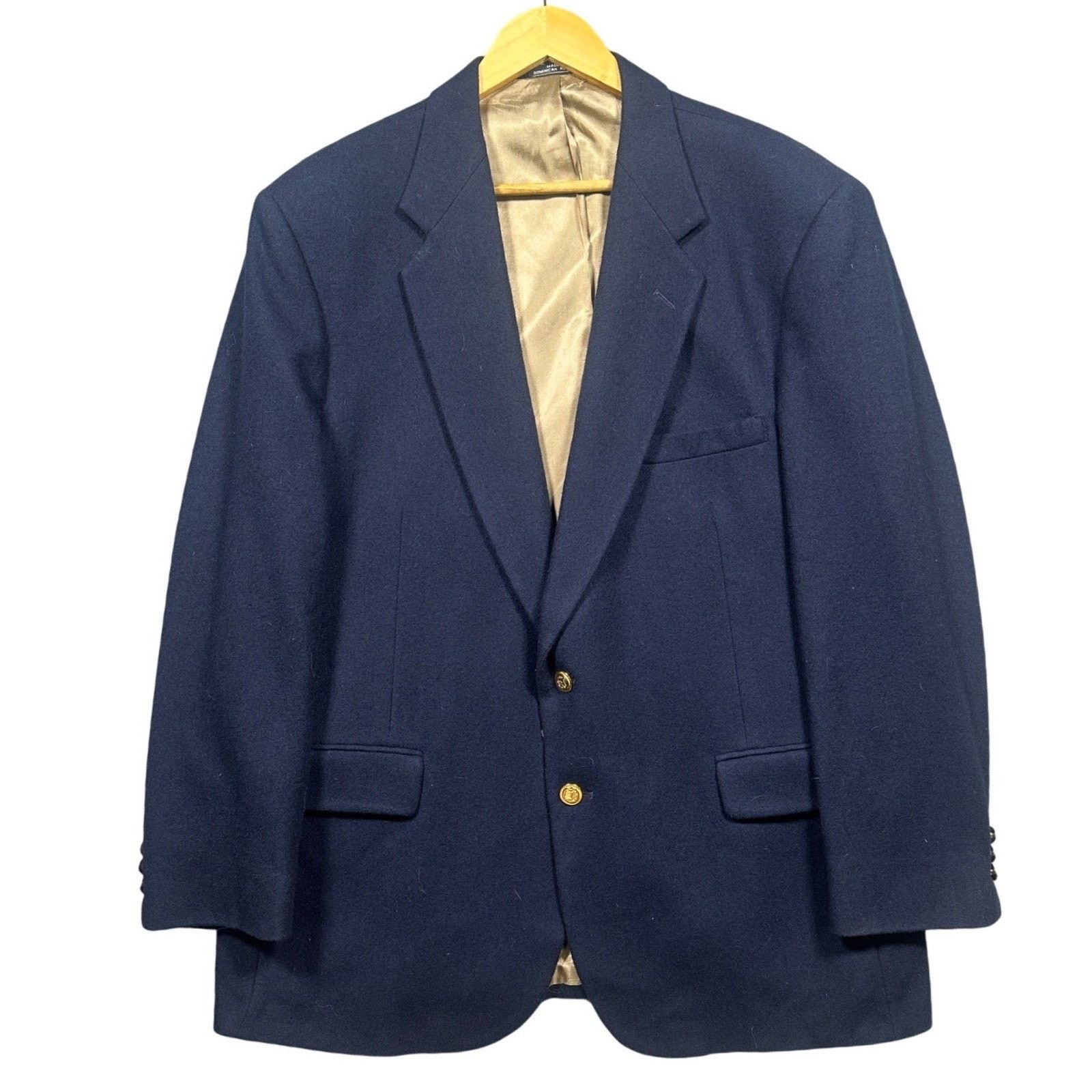 Stanley Blacker Stanley Blacker Mens Navy Blue Blazer Sport Coat Gold 46R Size 46R - 1 Thumbnail