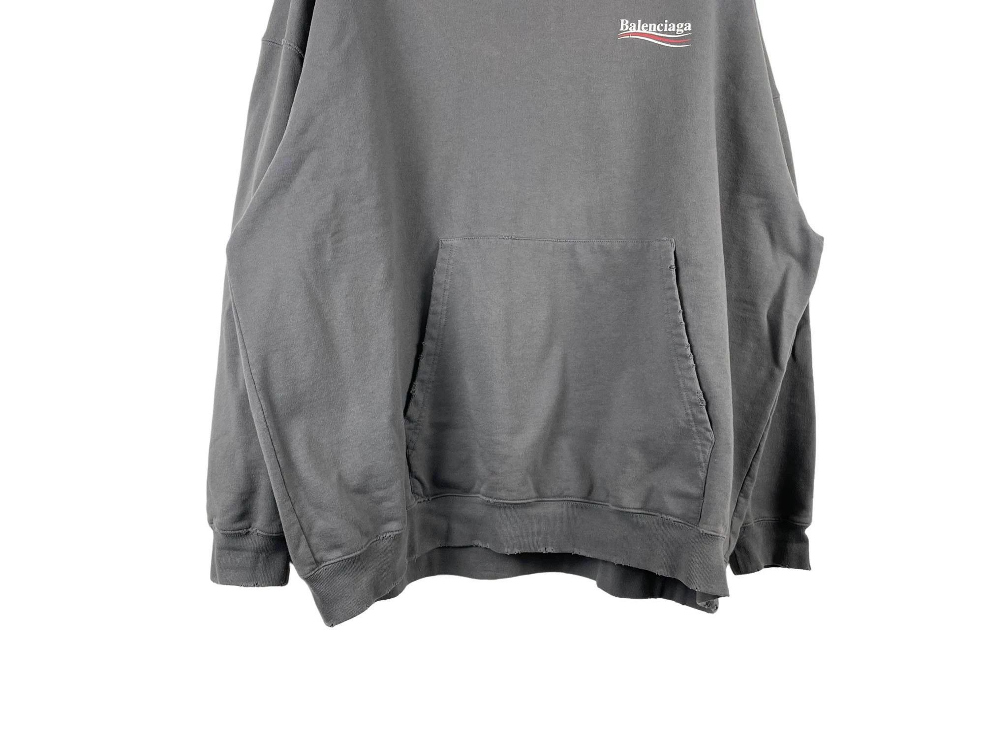 Balenciaga Balenciaga Washed Gray Vintage Wave Coke Embroidery Hood Size US S / EU 44-46 / 1 - 4 Thumbnail