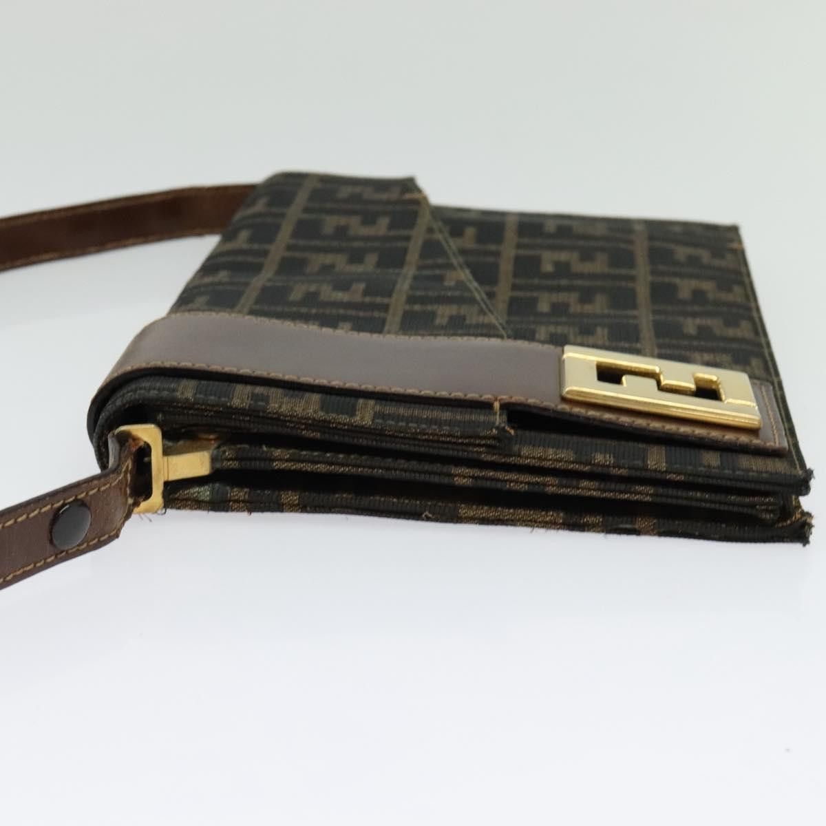 Fendi FENDI Zucca Canvas Shoulder Bag Black Brown Gold Size ONE SIZE - 4 Thumbnail
