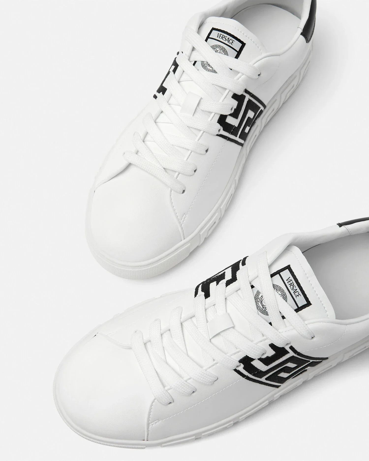 Versace os11x0326 Embroidered Greca Sneakers in White/Black Size US 8 / EU 41 - 5 Thumbnail