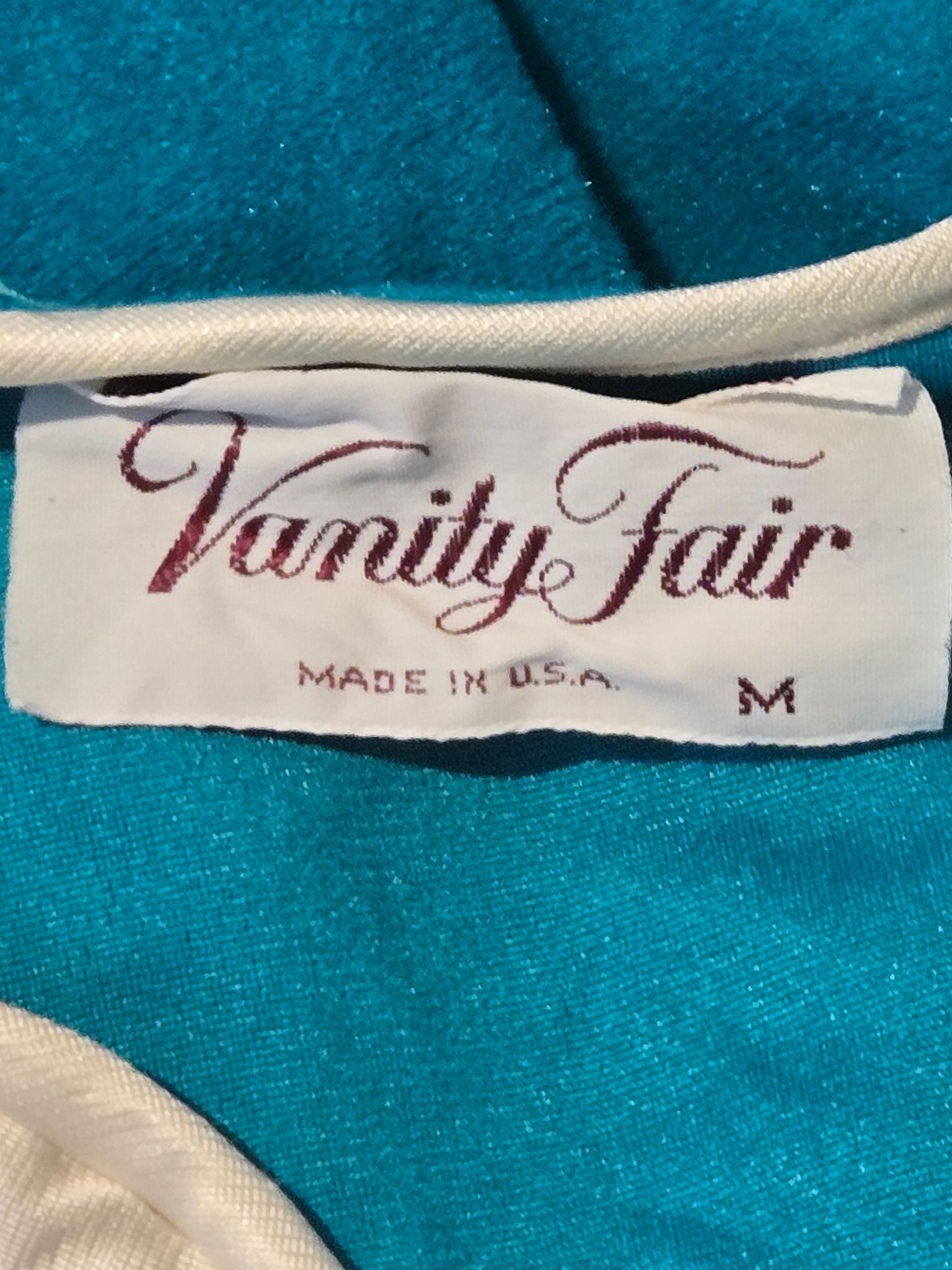Other Vanity Fair Robe Womens M Teal Quilted Collar Zip Front Size M / US 6-8 / IT 42-44 - 2 Thumbnail