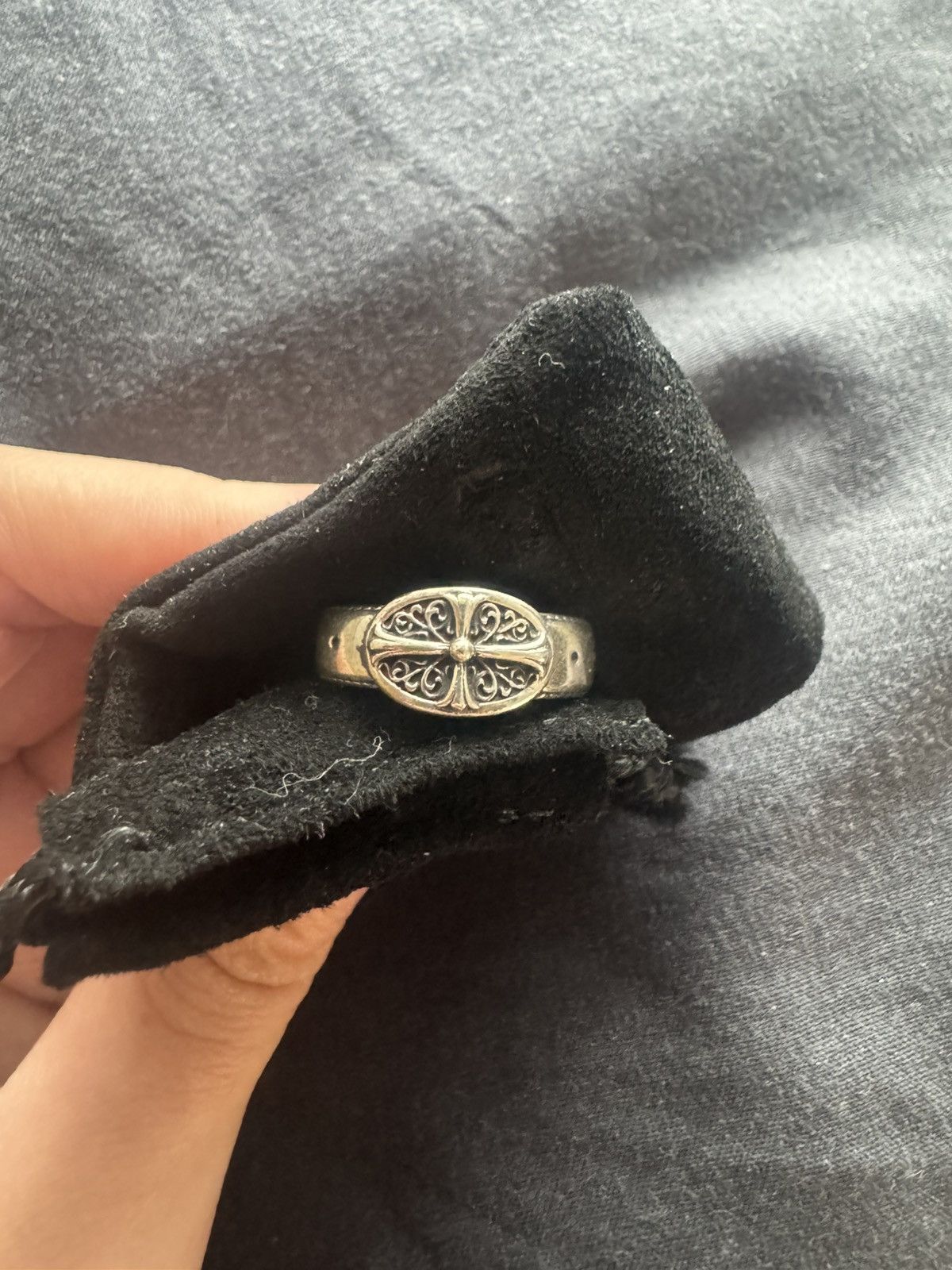 クロムハーツBELTED OVAL リングUS 7 CHROME HEARTS BELTED OVAL RING US7