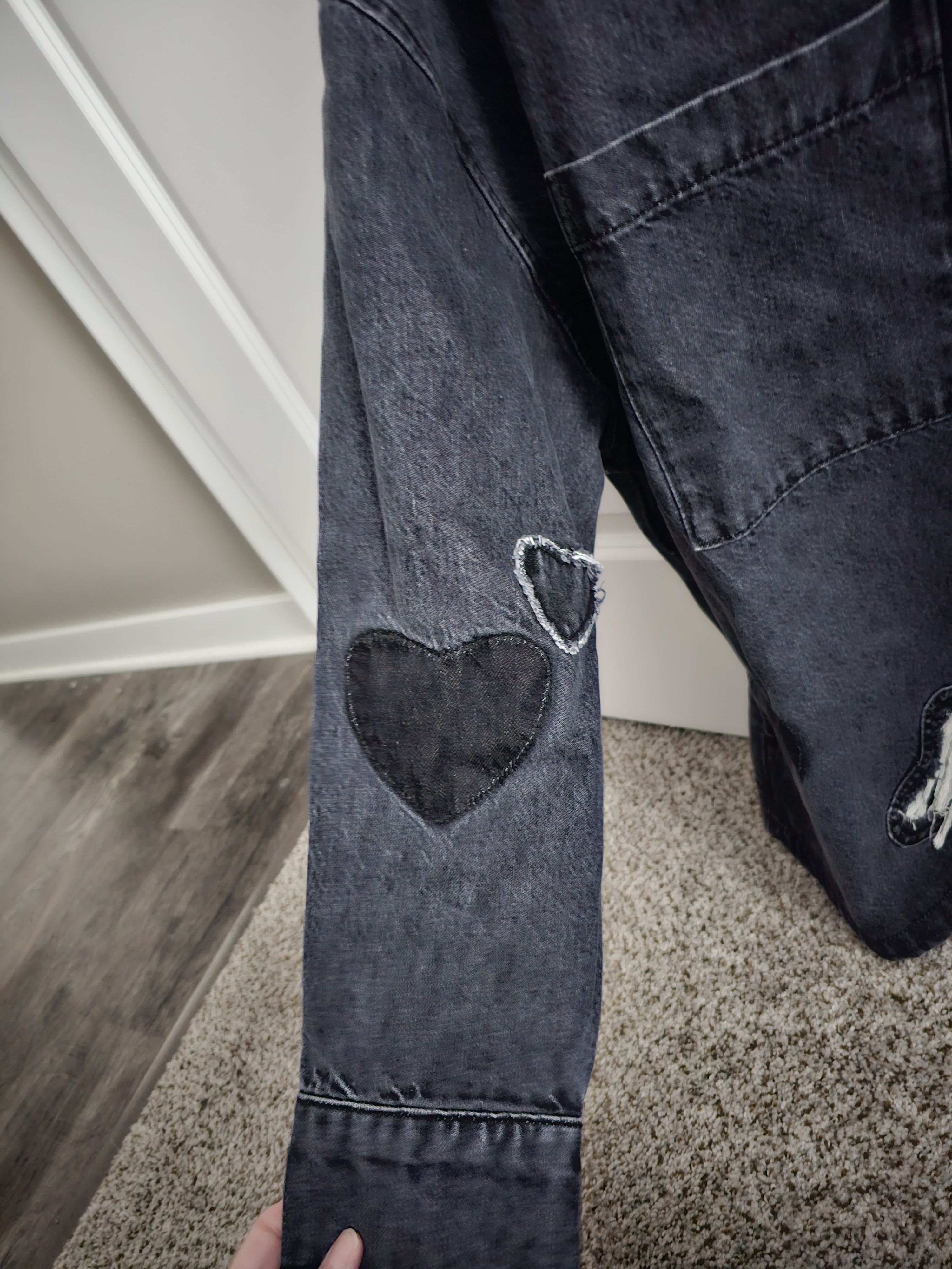 Nahmias Nahmias Heart Patch Work Denim Shirt Size US XXL / EU 58 / 5 - 5 Thumbnail