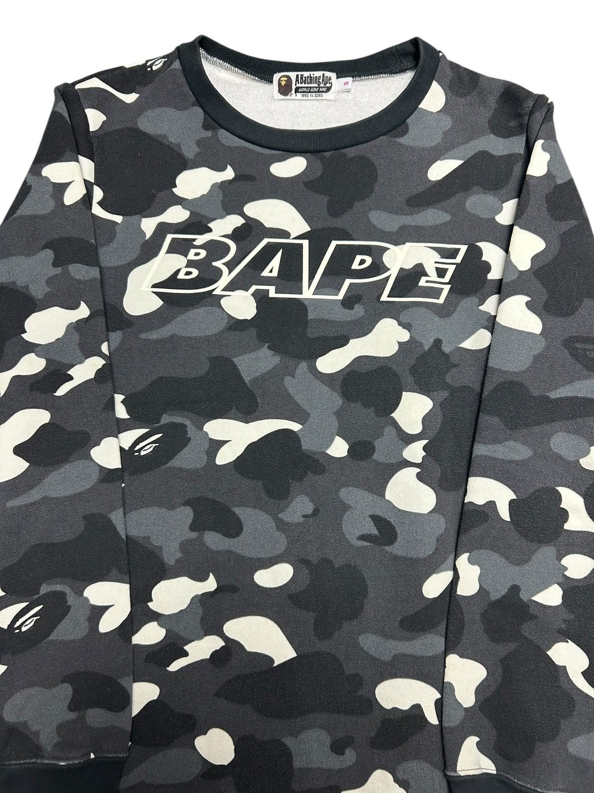 Bape Bape Spellout Crewneck Black Camo - Size Small Size US S / EU 44-46 / 1 - 2 Thumbnail