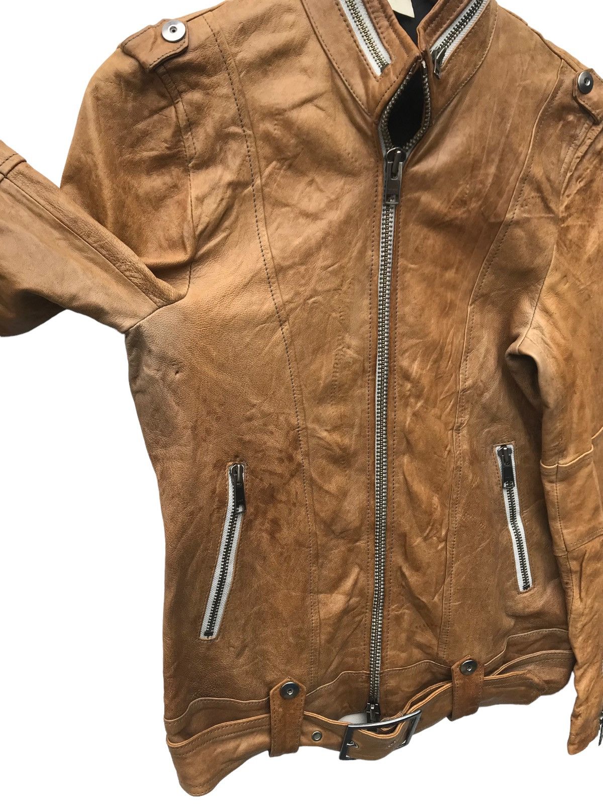 Leather Abx Biker Cafe Racer Leather Jacket Streetwear Jacket Size US S / EU 44-46 / 1 - 5 Thumbnail
