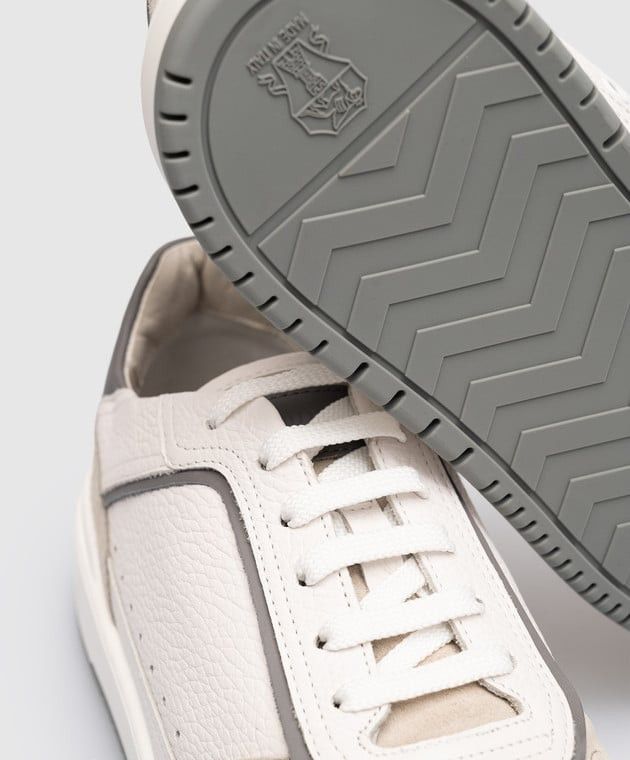 Brunello Cucinelli o1w1db10725 Leather Sneakers With Logo in White Size US 9 / EU 42 - 4 Thumbnail