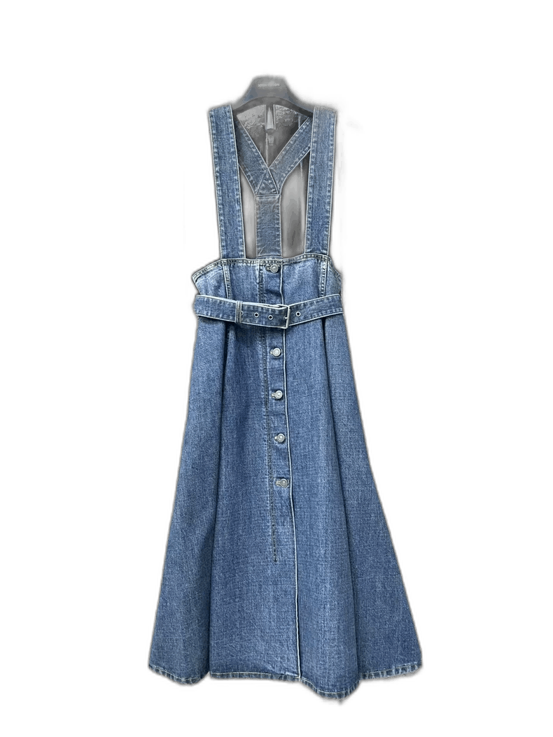 Dior Dior Denim Overall Skirt with Belt Size US 38 / EU 54 - 1 Thumbnail