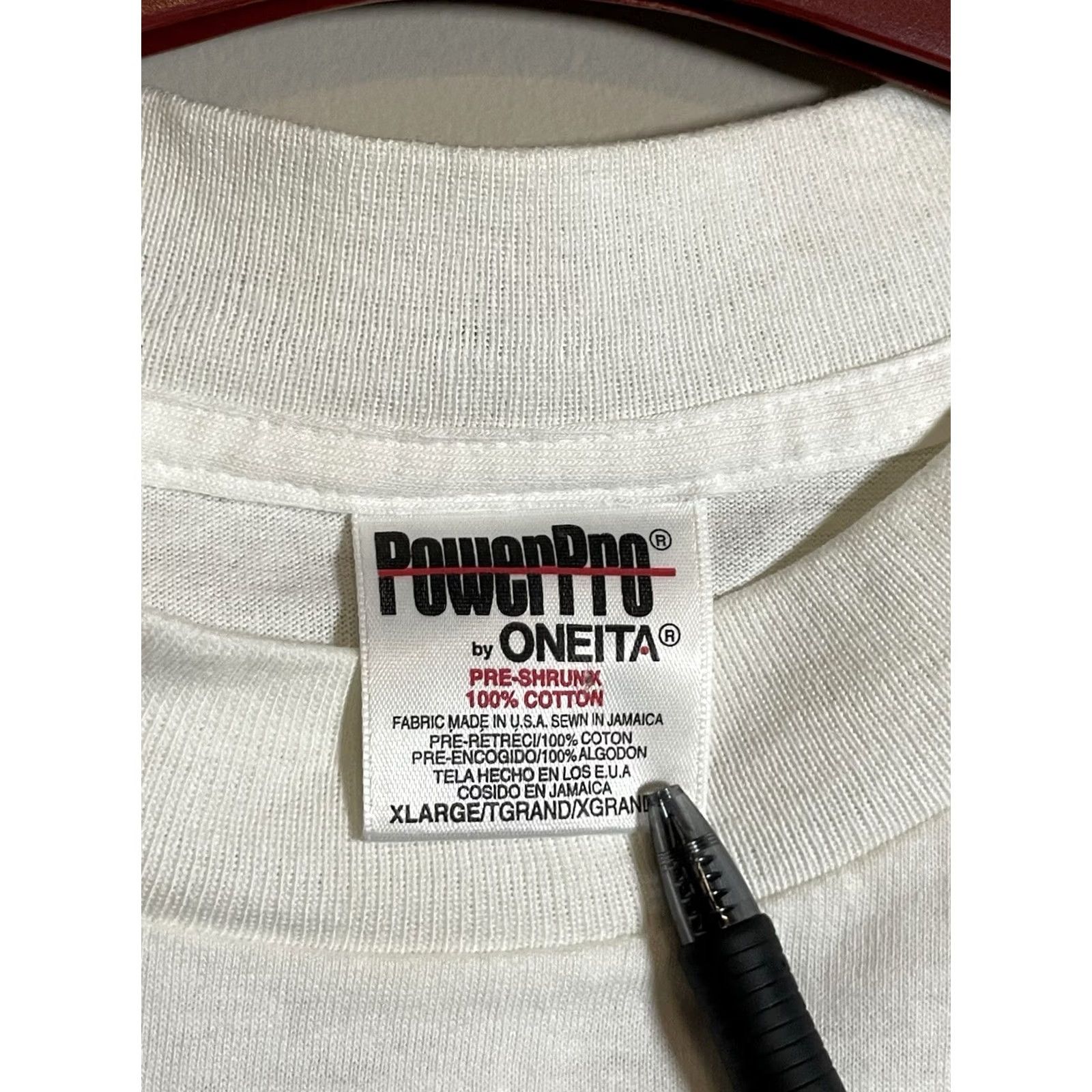 Vintage VINTAGE Oneita T-Shirt Wolf Crew Neck Short Sleeve XL White 90s Gym Bodybuilding All Seasons Regular Mens Size US XL / EU 56 / 4 - 7 Thumbnail