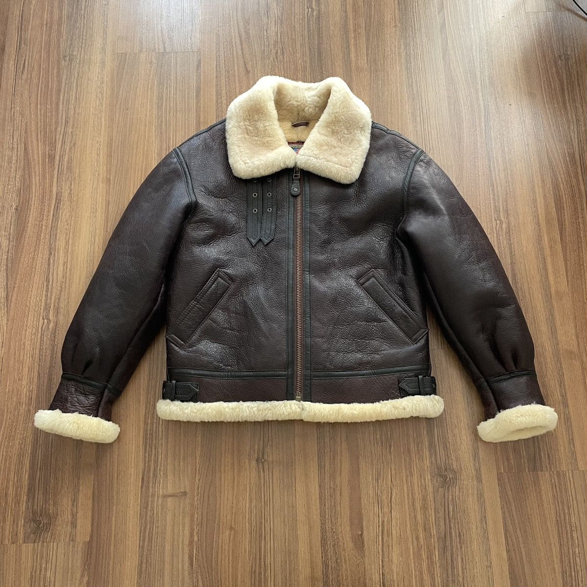 Schott Wind Armour B-3 US Sheepskin Bomber Flight Jacket Size US M / EU 48-50 / 2 - 1 Thumbnail
