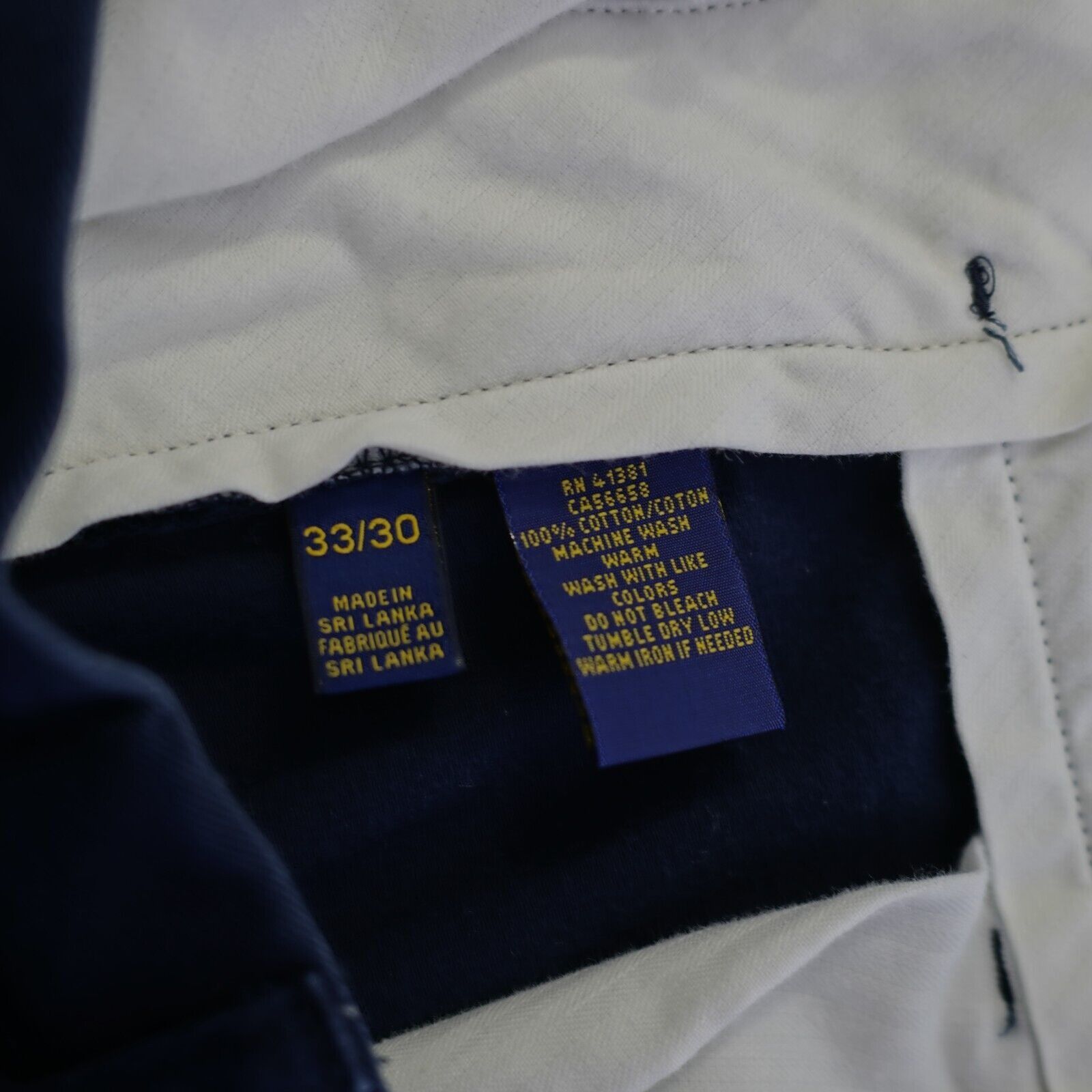 Polo Ralph Lauren Polo Ralph Lauren Classic Fit Blue 34/29 Flat Front Mid Rise Size US 34 / EU 50 - 8 Thumbnail