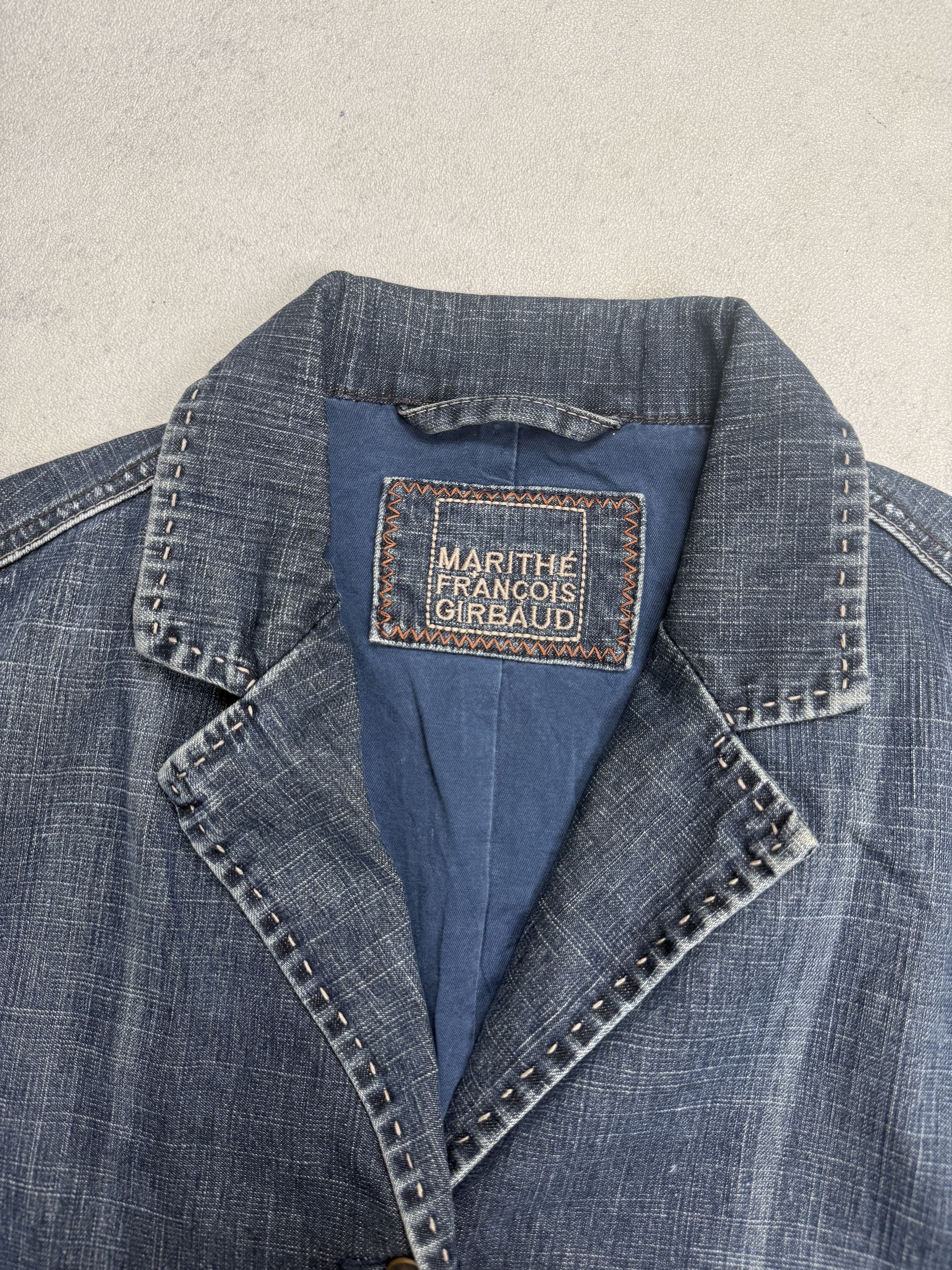 Marithe + Francois Girbaud Vintage Marithe Francois Girbaud Denim Blazer Jacket Size M / US 6-8 / IT 42-44 - 6 Thumbnail