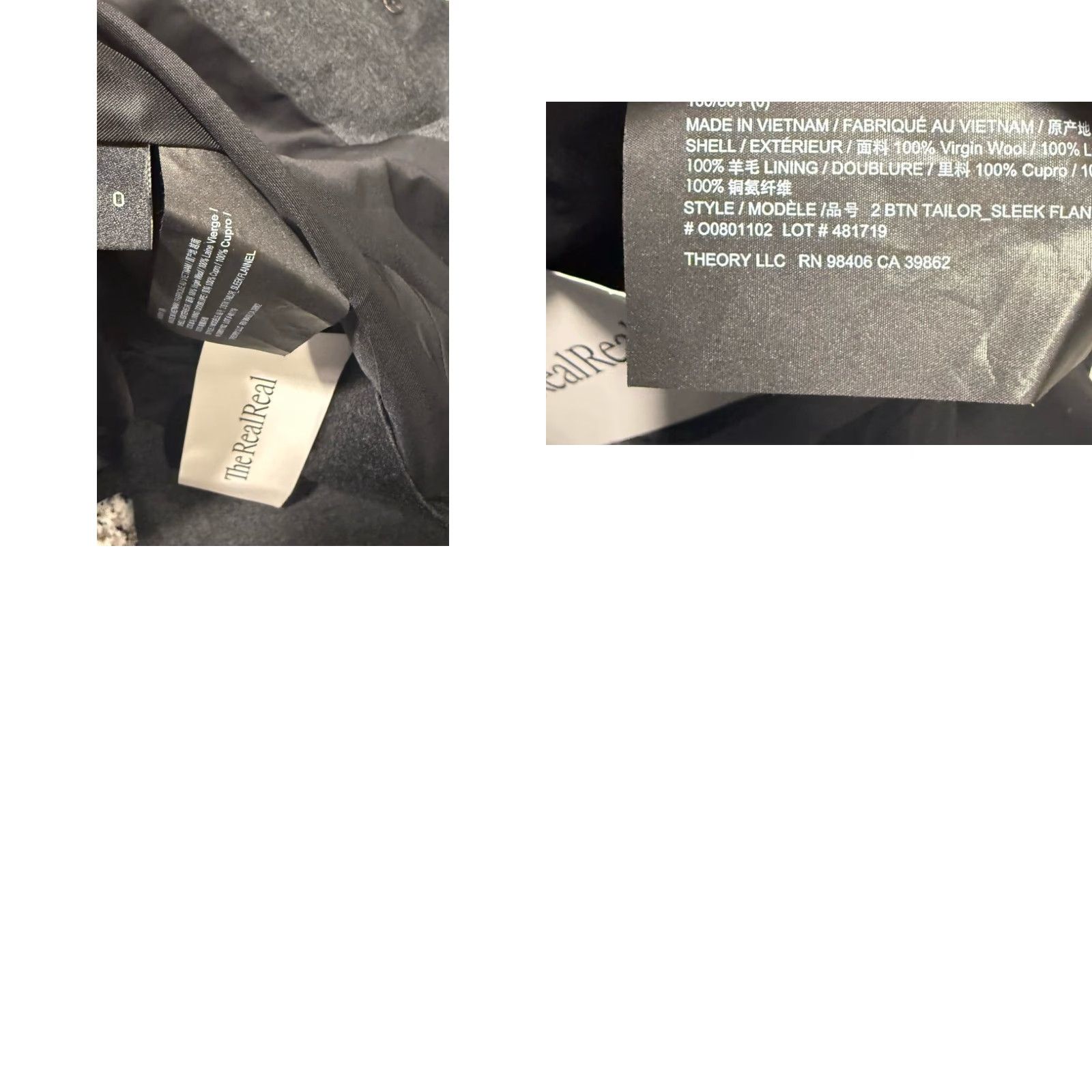 Theory THEORY Blazer Tailored 2 Button Sleek Flannel 100% Virgin Wool Size 0 Gray Size XS / US 0-2 / IT 36-38 - 8 Thumbnail