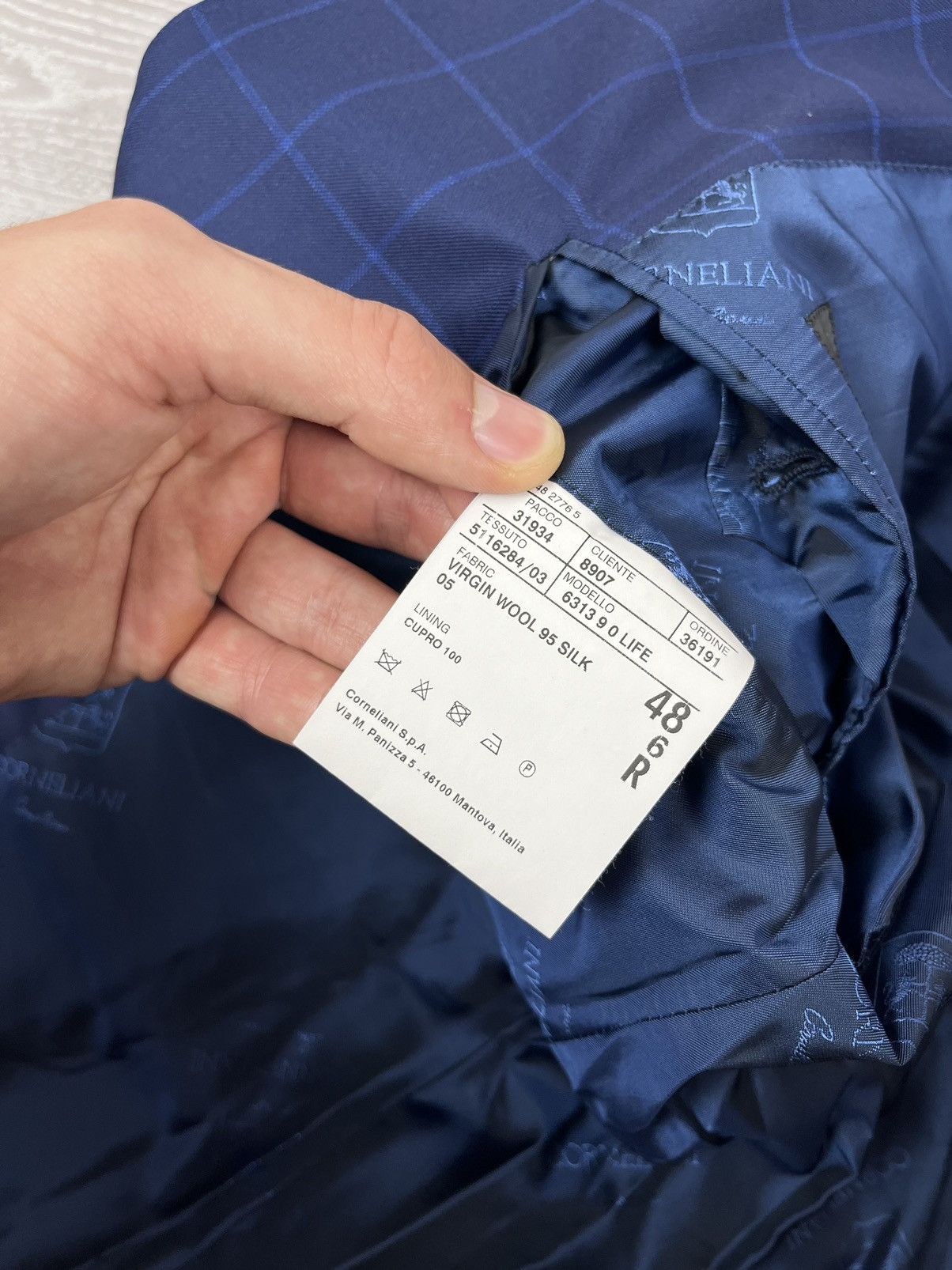 Corneliani Corneliani Blue Check Virgin Wool Silk Two Buttons Blazer Size 48R - 10 Thumbnail