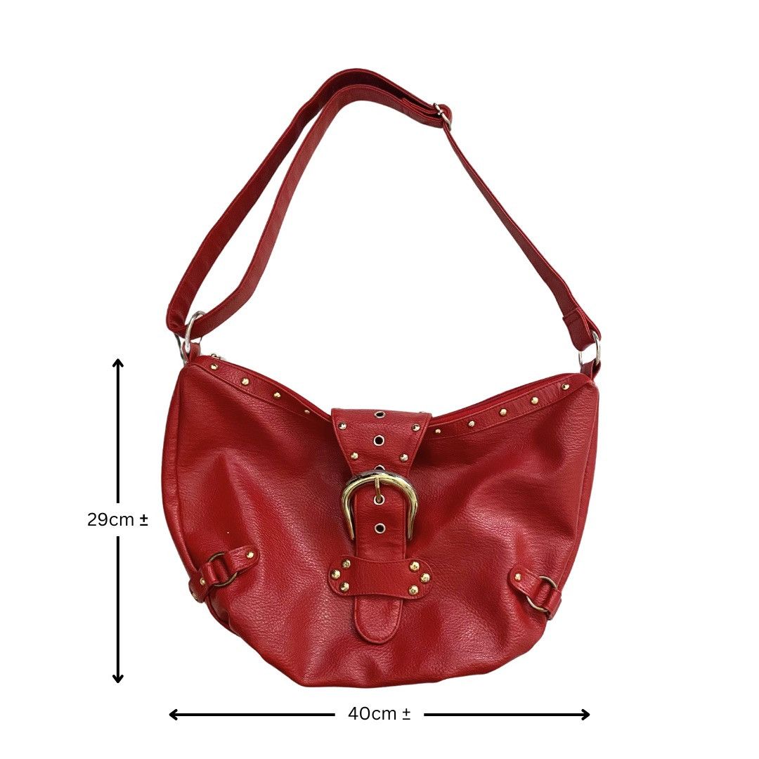 Japanese Brand × Vintage Vintage Leather Red Crossbody/Shoulder Bag (Huge Capacity) Size ONE SIZE - 4 Thumbnail