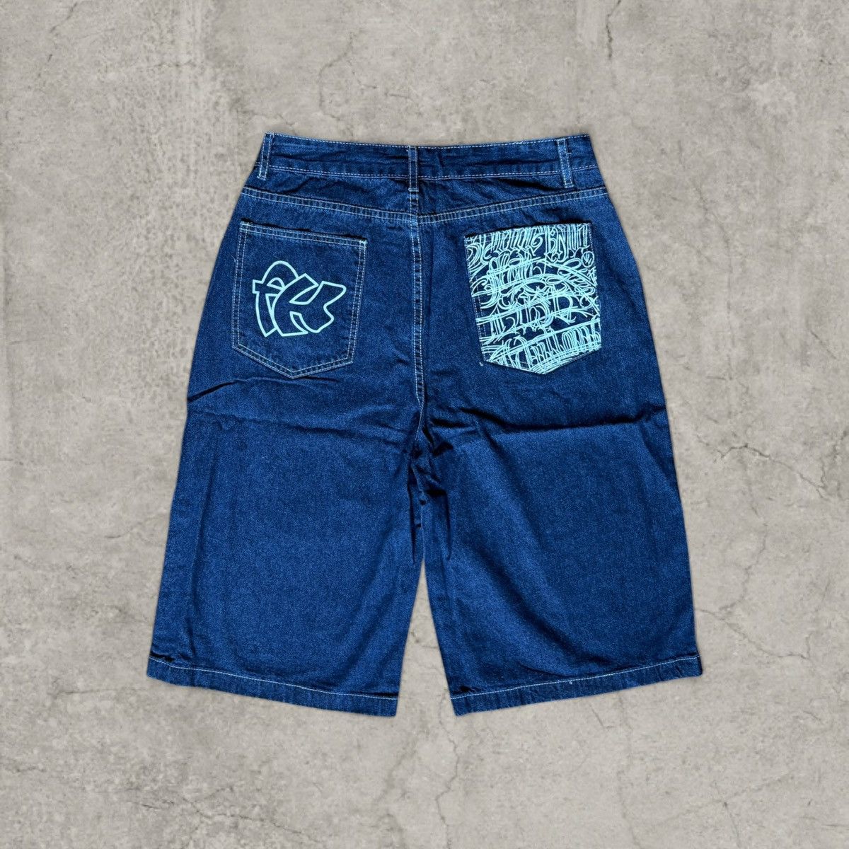 Japanese Brand Wide leg Japanese style jorts shorts in blue. Size L Size US 34 / EU 50 - 1 Thumbnail