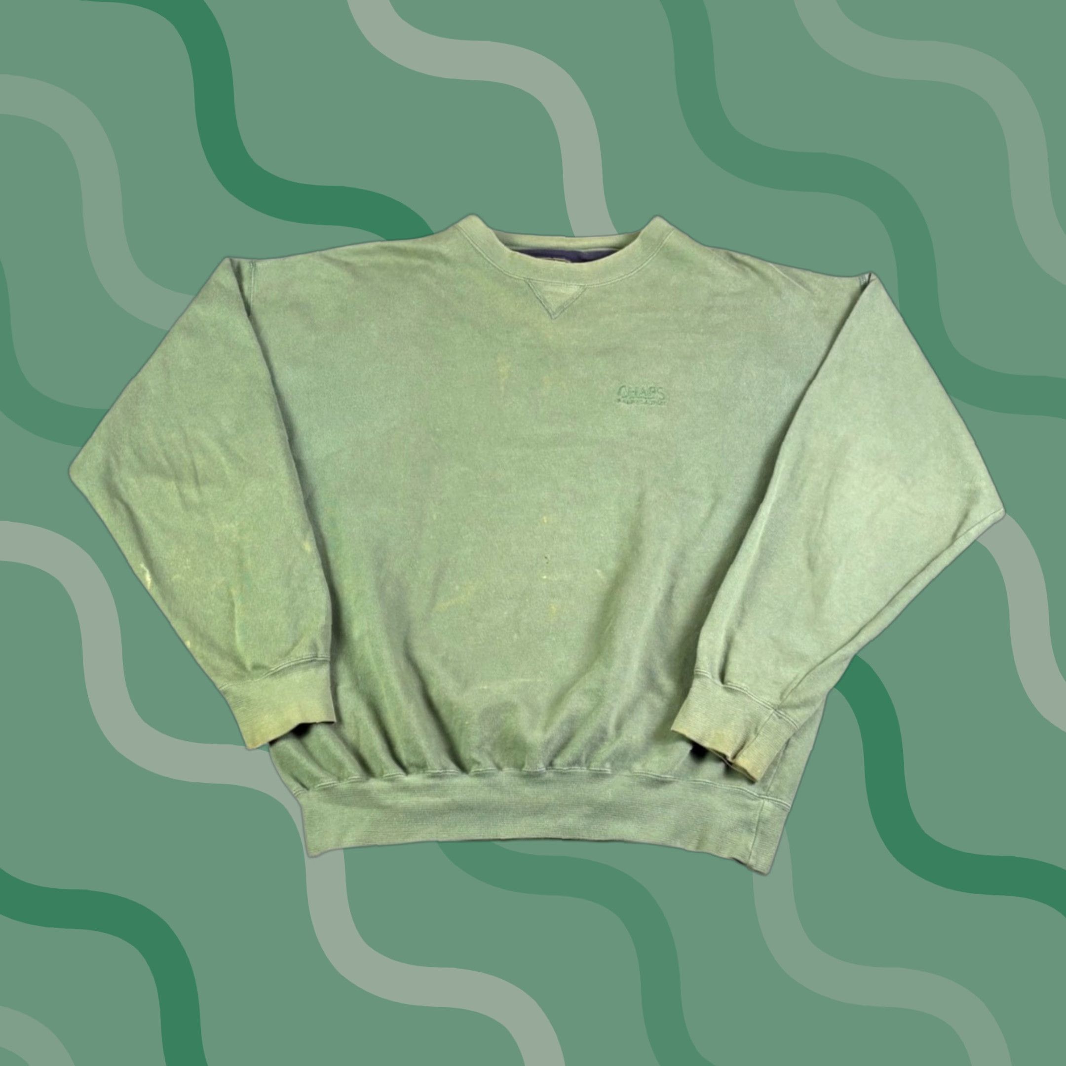 Ralph Lauren VINTAGE Chaps Ralph Lauren Sweatshirt Mens Large GreenCrewneck Faded 90s Size US L / EU 52-54 / 3 - 1 Thumbnail