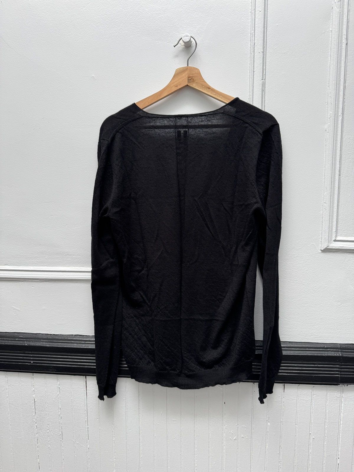 Rick Owens RICK OWENS KNIT V-NECK CASHMERE SWEATER BLACK NWT LARGE Size US L / EU 52-54 / 3 - 3 Thumbnail