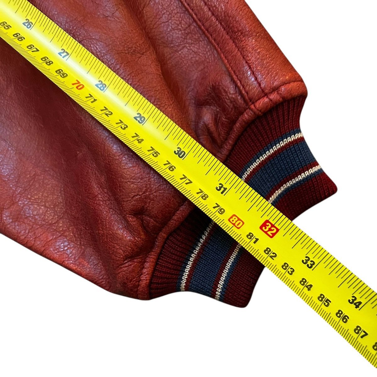 Avirex 90s Avirex Leather Varsity Bomber Jacket Mens XL Red Vintage Size US XL / EU 56 / 4 - 18 Thumbnail