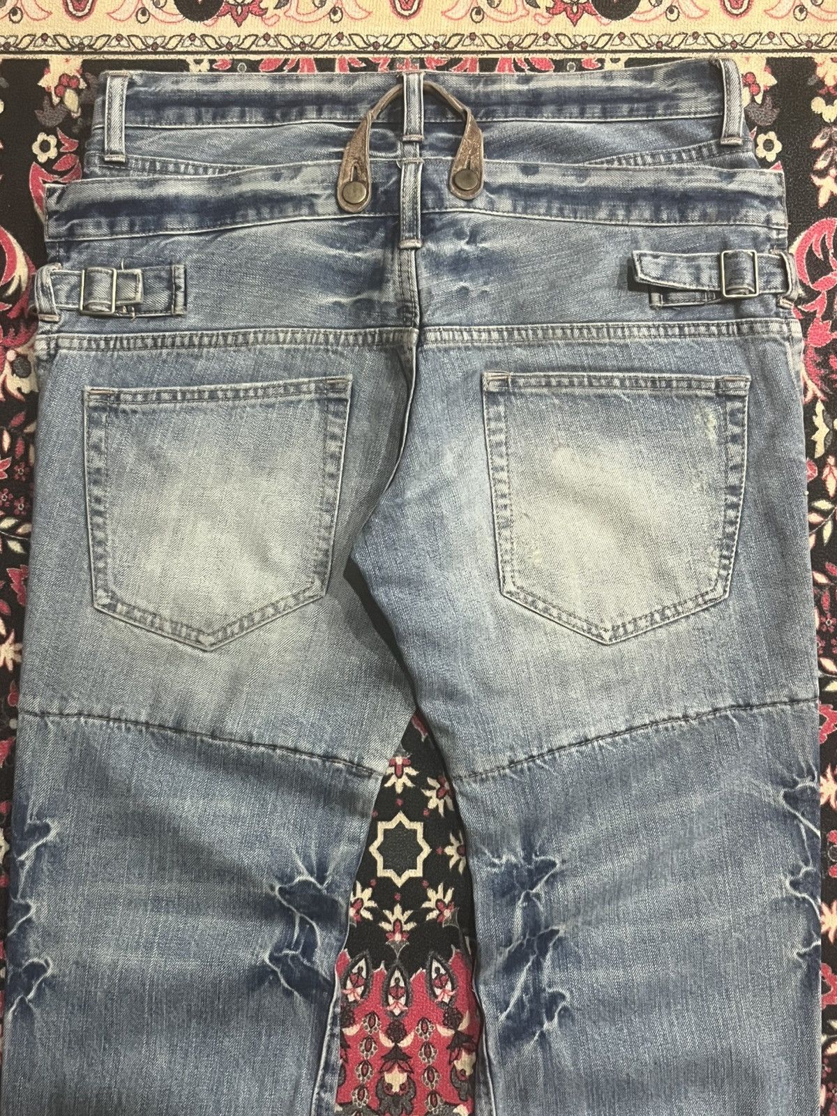 PPFM Vintage Payton Place For Men Double Waist Distressed Jeans Size US 31 - 7 Thumbnail