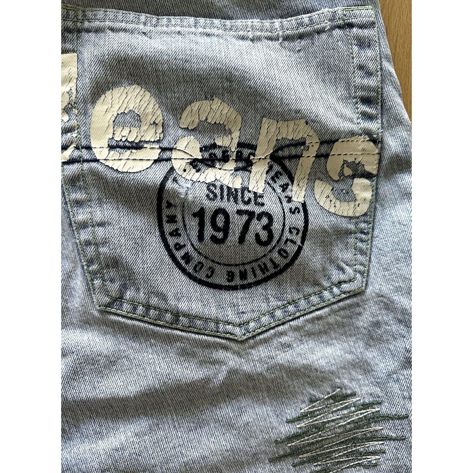 Pepe Jeans VINTAGE Pepe Jeans Shorts Mens 34 Blue Jorts Denim Baggy Hip Hop 90s Y2K Embroidered Distressed Relaxed Five-Pocket Bermuda Casual Size US 34 / EU 50 - 7 Thumbnail