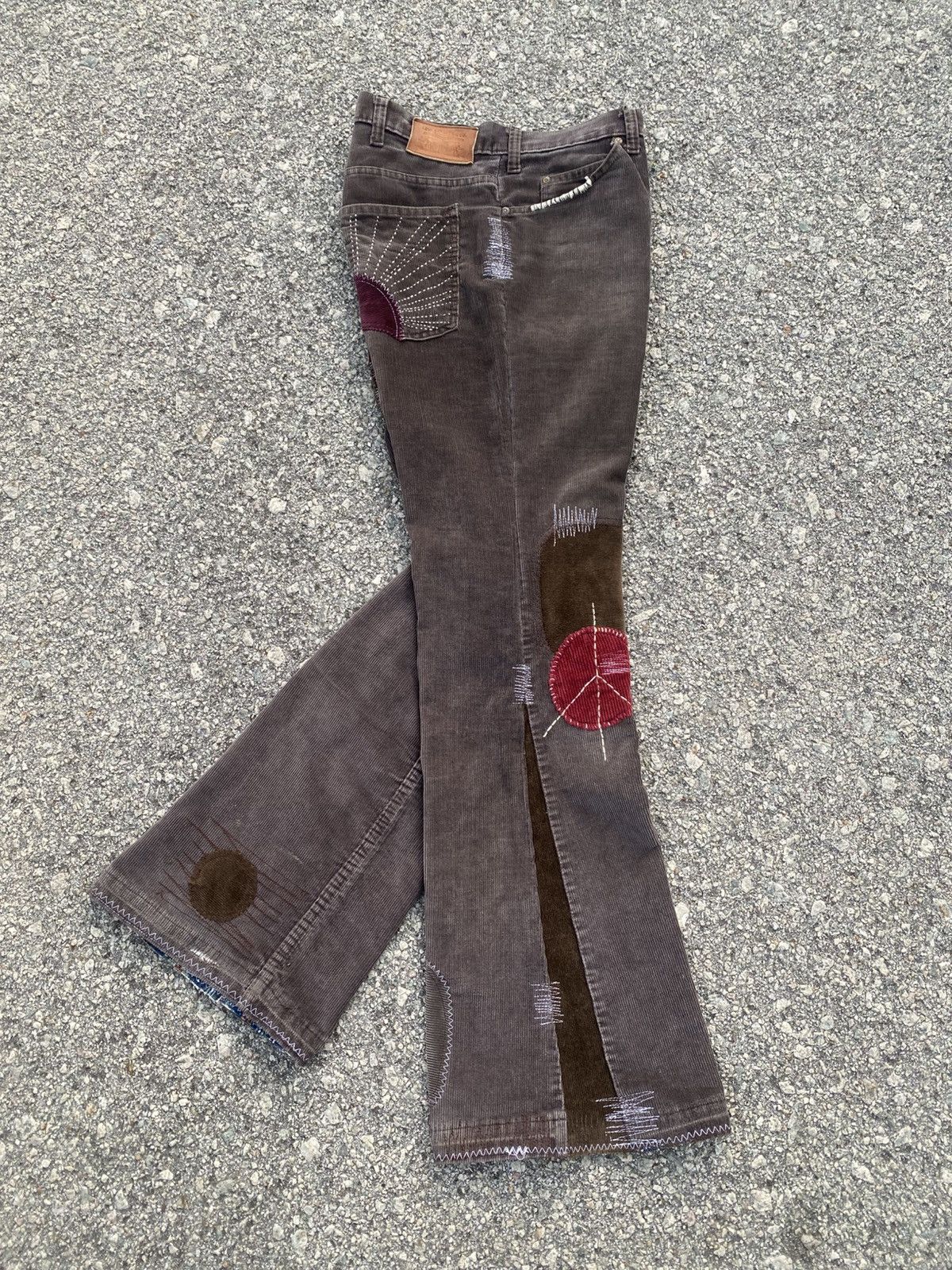 Levi's Vintage Clothing 1970s-80s Levis Corduroy Hippies Patchwork Flared Size US 34 / EU 50 - 20 Thumbnail