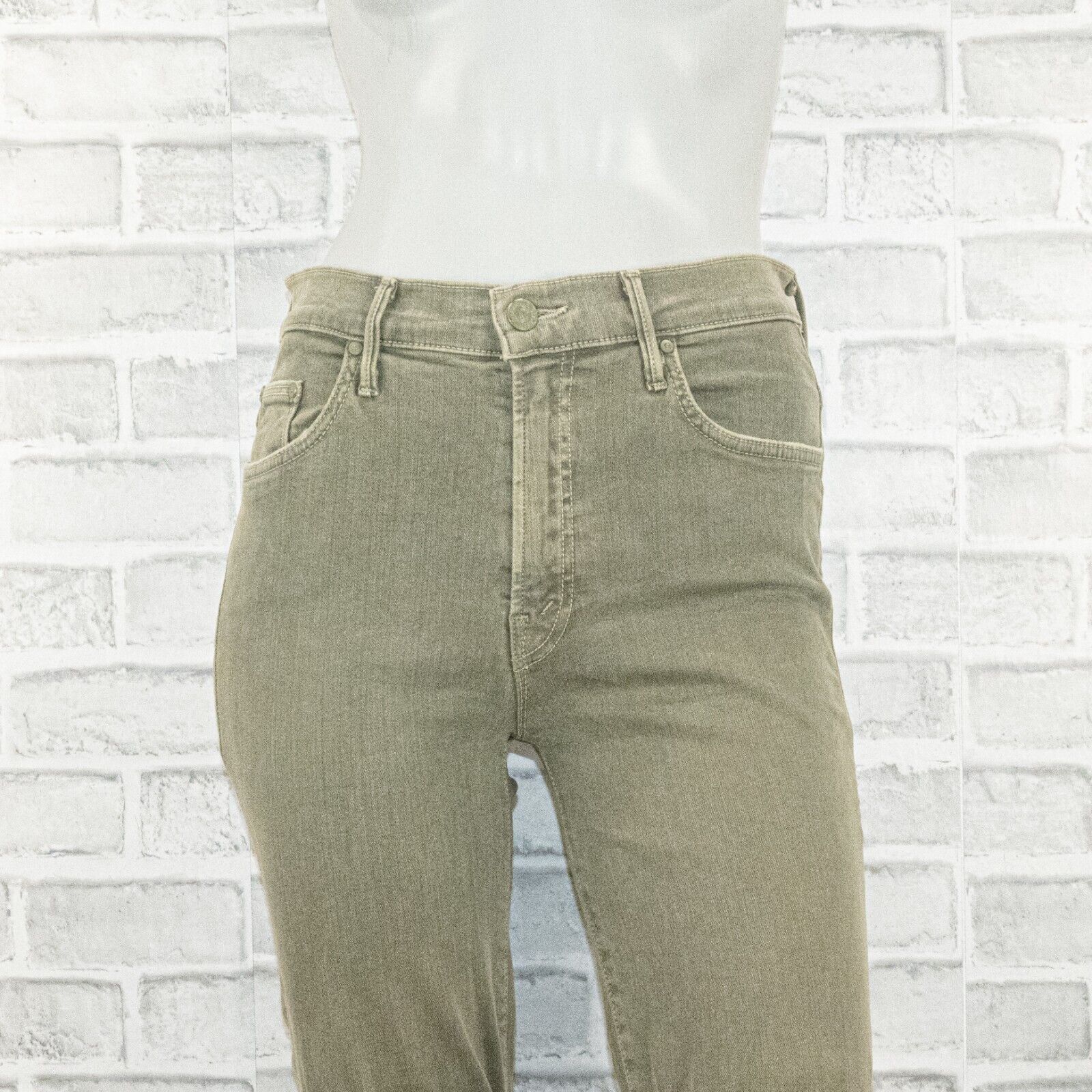 MOTHER MOTHER Denim Insider Crop Step Fray Jeans in Dye Faded Army Size 25" / US 0 / IT 36 - 8 Thumbnail