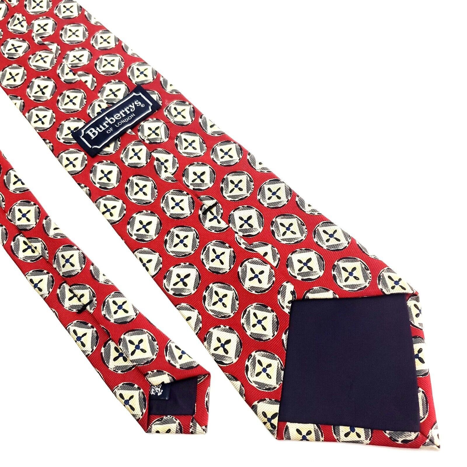 Burberry Vintage Burberry London Silk Tie Print Red Short Wide Size ONE SIZE - 6 Thumbnail