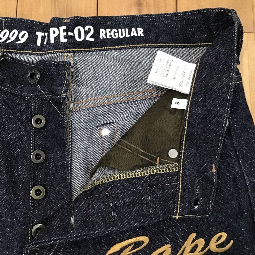 Bape BAPE HEAD logo embroidered denim pants a bathing ape ★size S Size US 30 / EU 46 - 8 Thumbnail