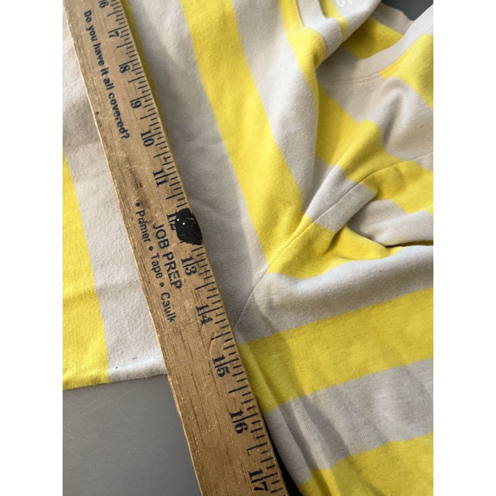 Old Navy Old Navy Women L Striped Long Sleeve T-Shirt - Cotton Top Yellow Gray Striped Size L / US 10 / IT 46 - 5 Thumbnail